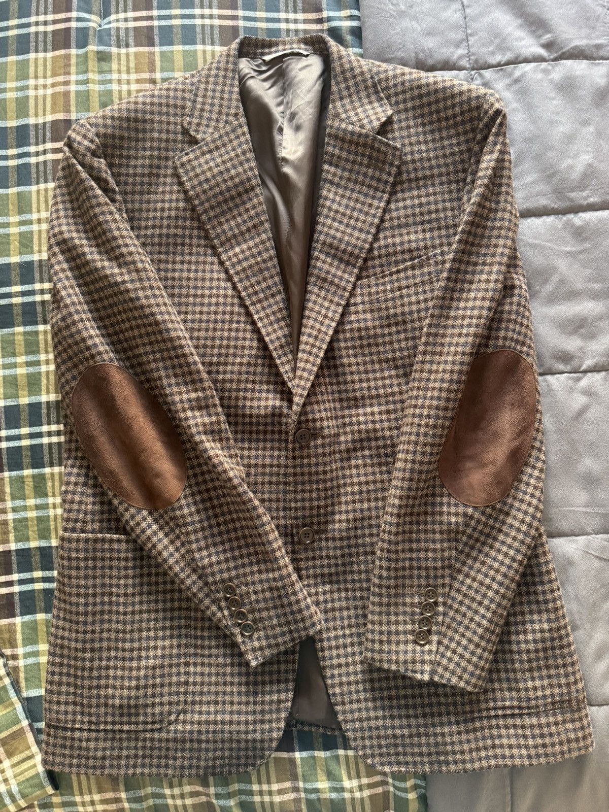 Canali Canali Brown Checkered blazer Size 44R - 1 Thumbnail