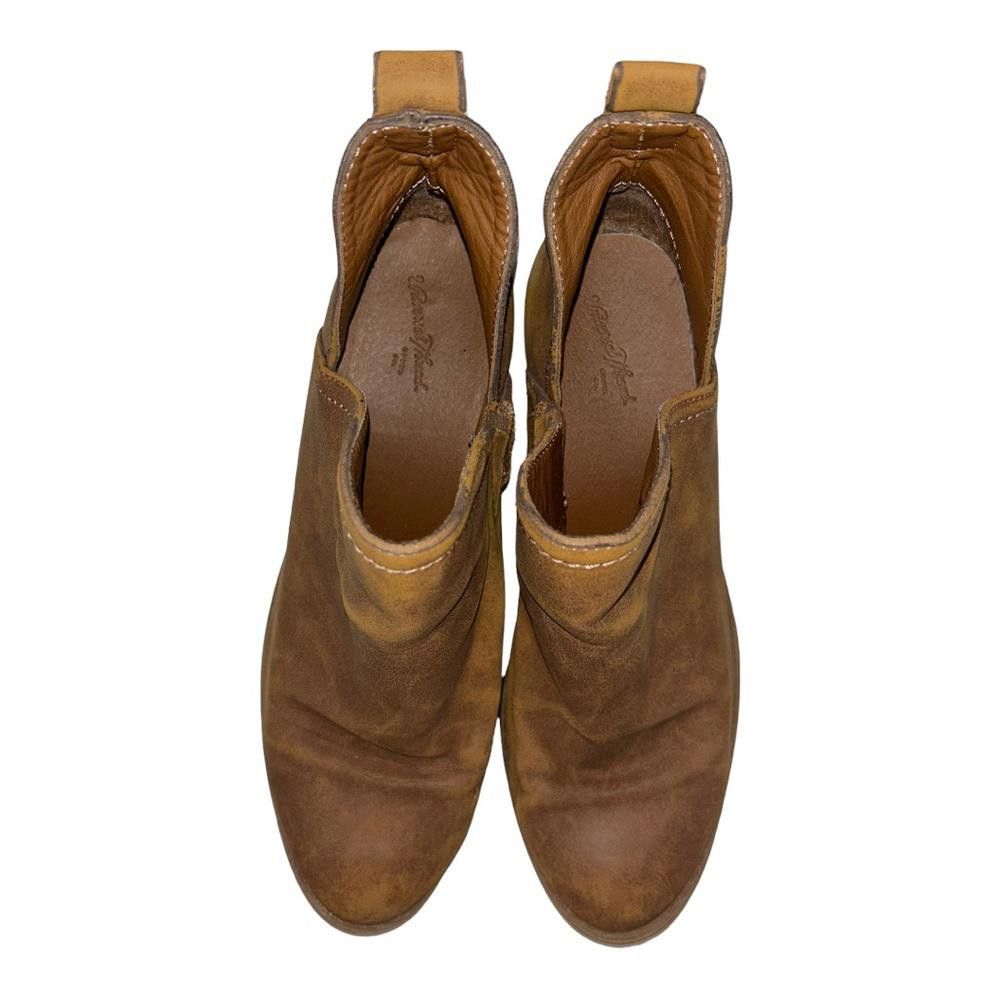 Designer Faux Leather Tan Booties Size 6.5 Size US 6.5 / IT 36.5 - 2 Thumbnail