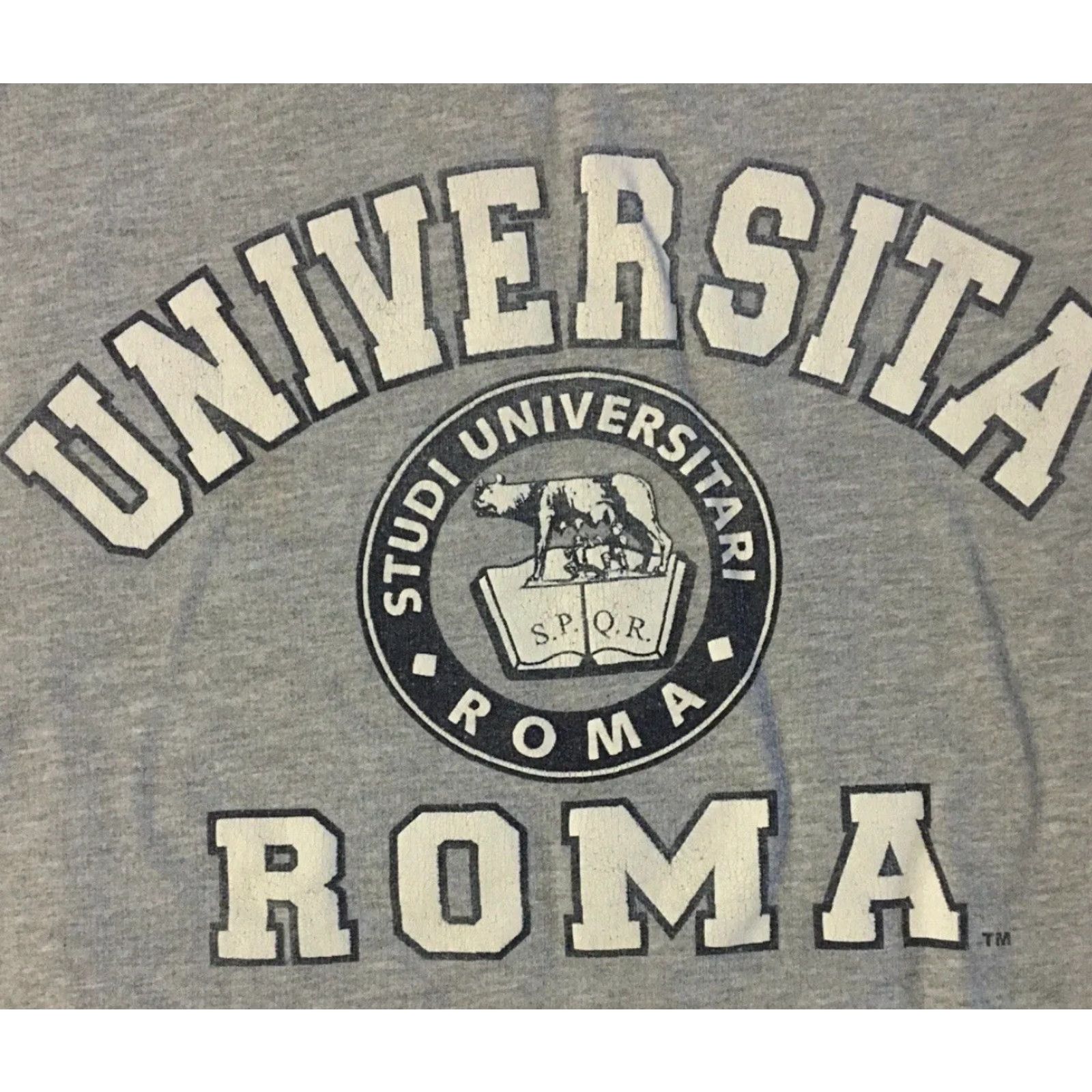 Vintage VINTAGE 90s University Of Rome Spellout Sweatshirt S Gray Mens Small Pullover College Track & Field University USA Retro 80s Size US S / EU 44-46 / 1 - 2 Thumbnail