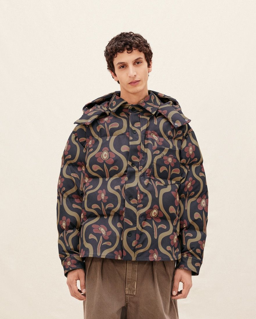 Jacquemus o1mle0625 La doudoune Chemise Jacket in Print Brown Flowers Size US M / EU 48-50 / 2 - 5 Thumbnail