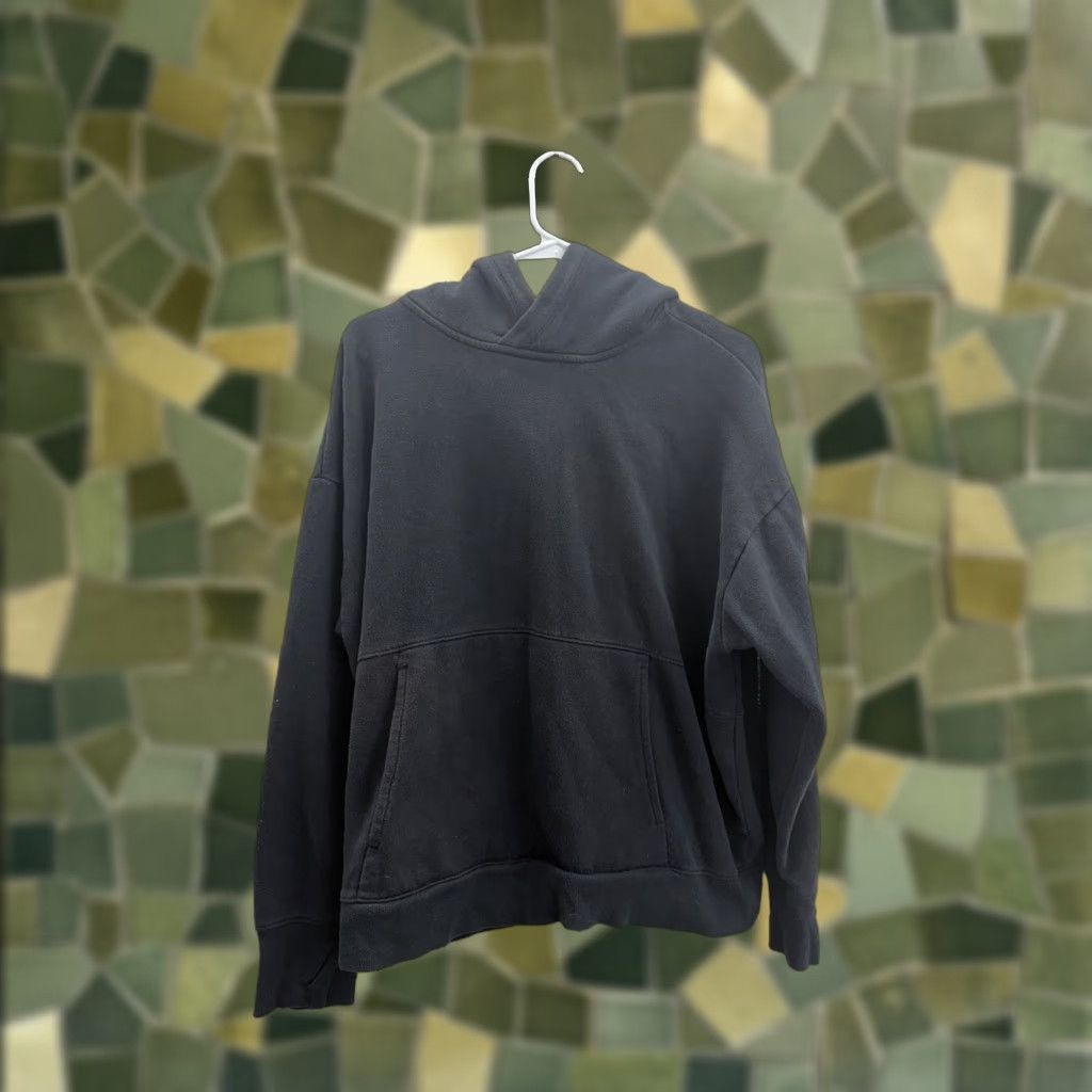 Vintage All In Motion Womens Sweatshirt XL Black Pullover Hoodie Thumb Holes Regular Fit Crew Neck Jacket? Size XL / US 12-14 / IT 48-50 - 1 Thumbnail