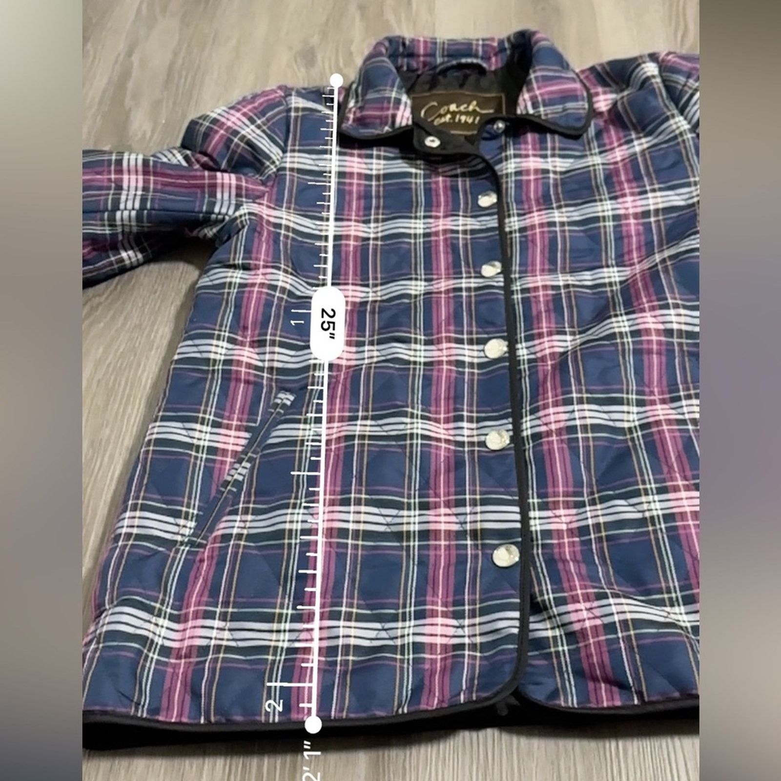 Coach Coach Quilted Plaid Print Long Sleeve Snap Front Jacket Sz M Size M / US 6-8 / IT 42-44 - 10 Thumbnail