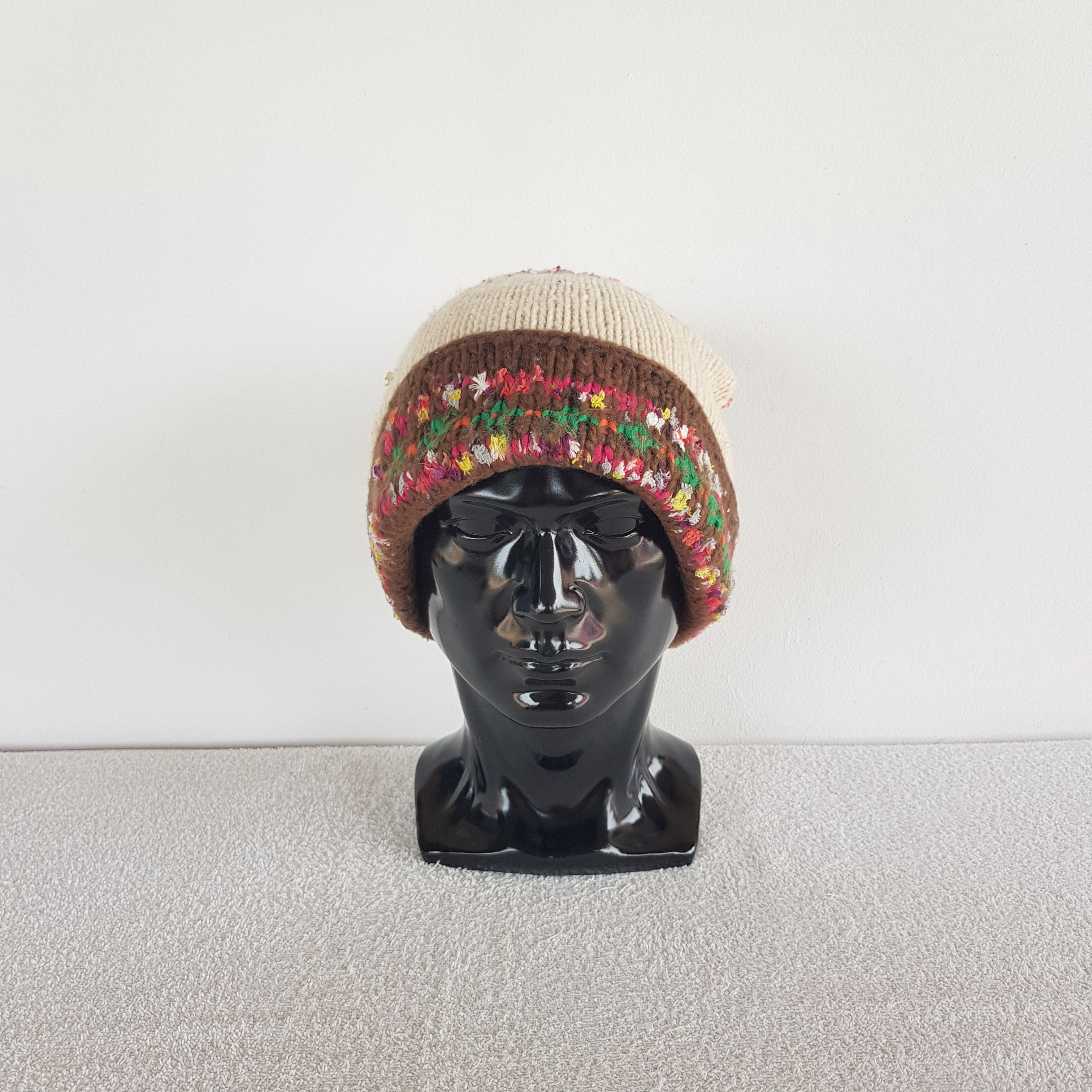 Homespun Knitwear Vintage Sweat Beanie Slouchy Crochet Snow Caps Hats. Size ONE SIZE - 2 Thumbnail