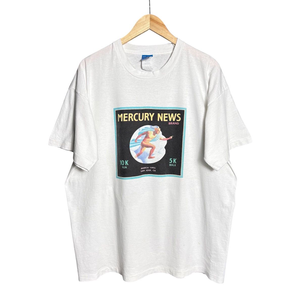 Vintage Vintage 90s Mercury News Graphic Tee Single Stitch T-Shirt Size US XL / EU 56 / 4 - 1 Thumbnail