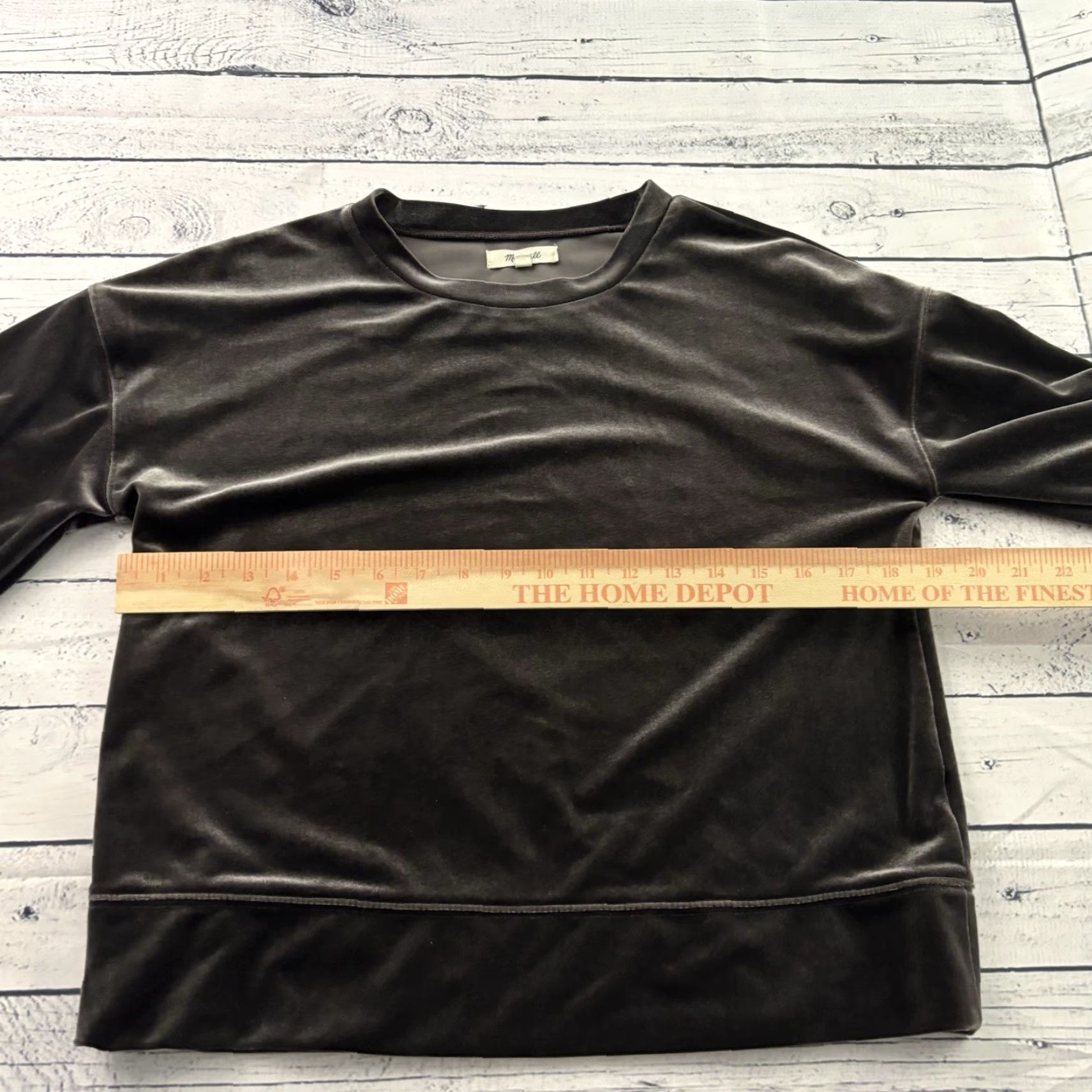 Madewell Madewell Velvet Balloon Long Sleeve Top Womens XS Brown Velour Shirt Sweatshirt Size XS / US 0-2 / IT 36-38 - 4 Thumbnail