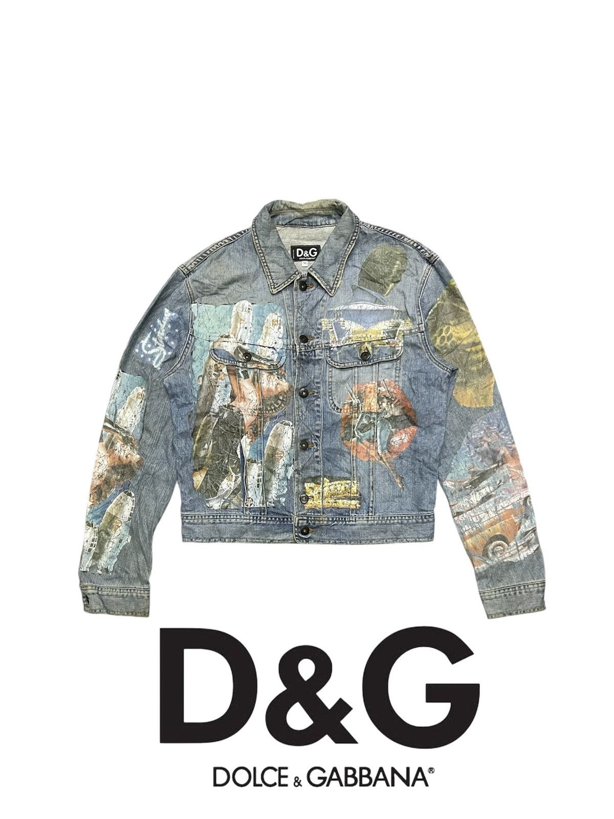 Dolce & Gabbana 2000s DOLCE & GABBANA PIN-UP PRINTED AMERICAN DENIM JACKET Size US M / EU 48-50 / 2 - 1 Thumbnail
