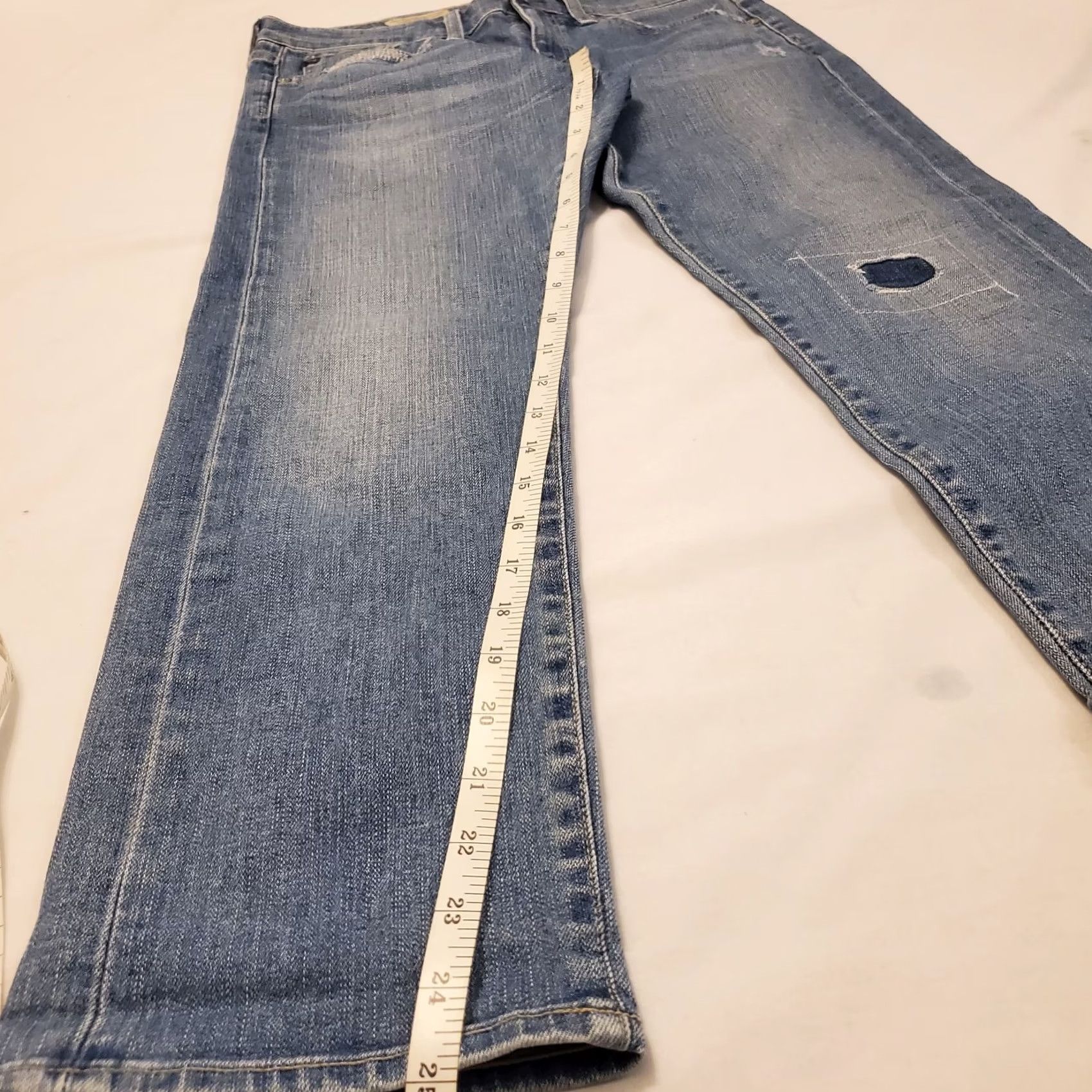 Vintage AG Adriano Goldschmied Jeans Womens 26 Blue Tomboy Crop Denim Relaxed USA Made Size 26" / US 2 / IT 38 - 3 Thumbnail