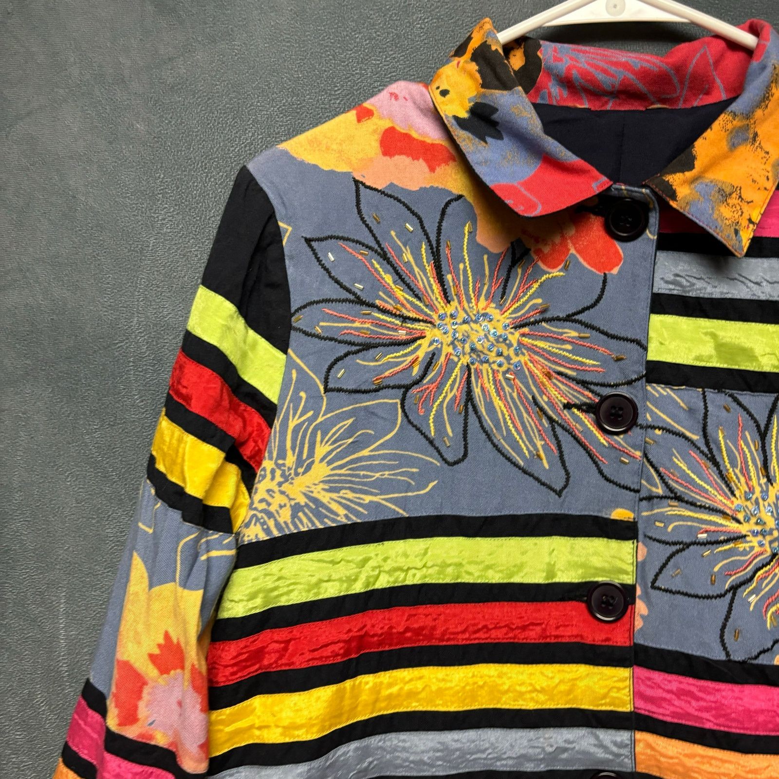 Other Art To Wear Blazer Patchwork Floral Boho Multicolor Boho Size M / US 6-8 / IT 42-44 - 5 Thumbnail