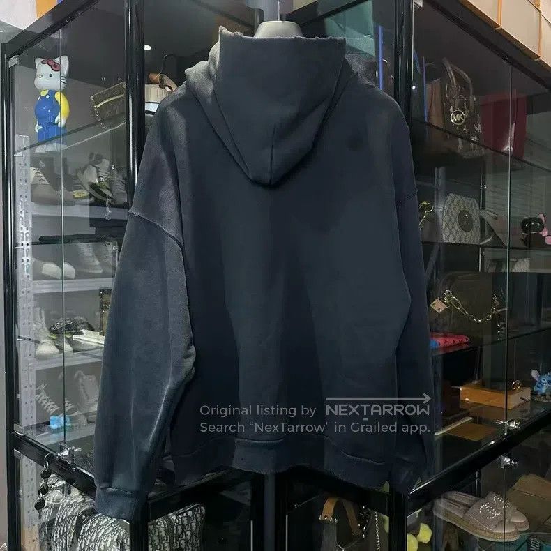 Balenciaga Ink Washed Hooded Sweatshirt