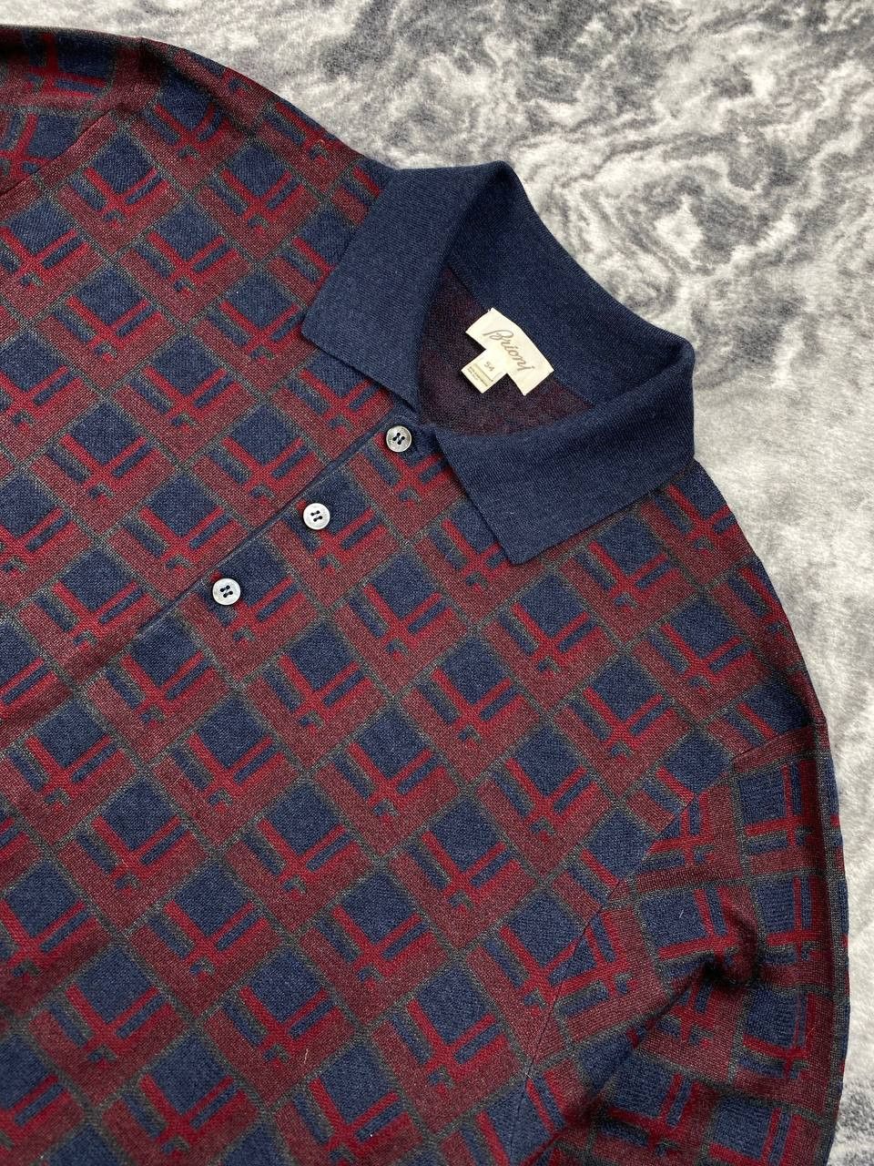 Brioni Vintage Brioni Polo Long Sleeve Sweater Silk Cashmere Size US L / EU 52-54 / 3 - 2 Thumbnail