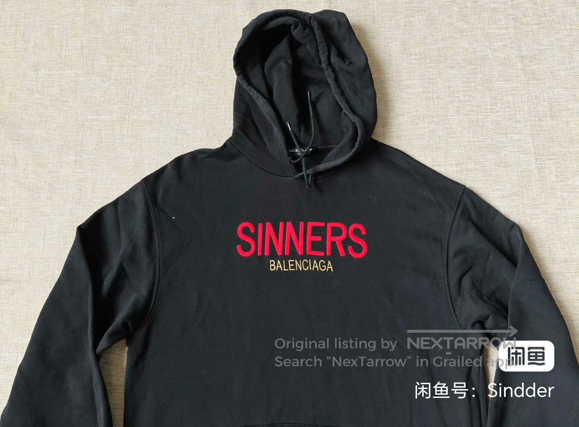 Balenciaga Balenciaga Sinners Logo Embroidered Hoodie. Size US XS / EU 42 / 0 - 2 Thumbnail