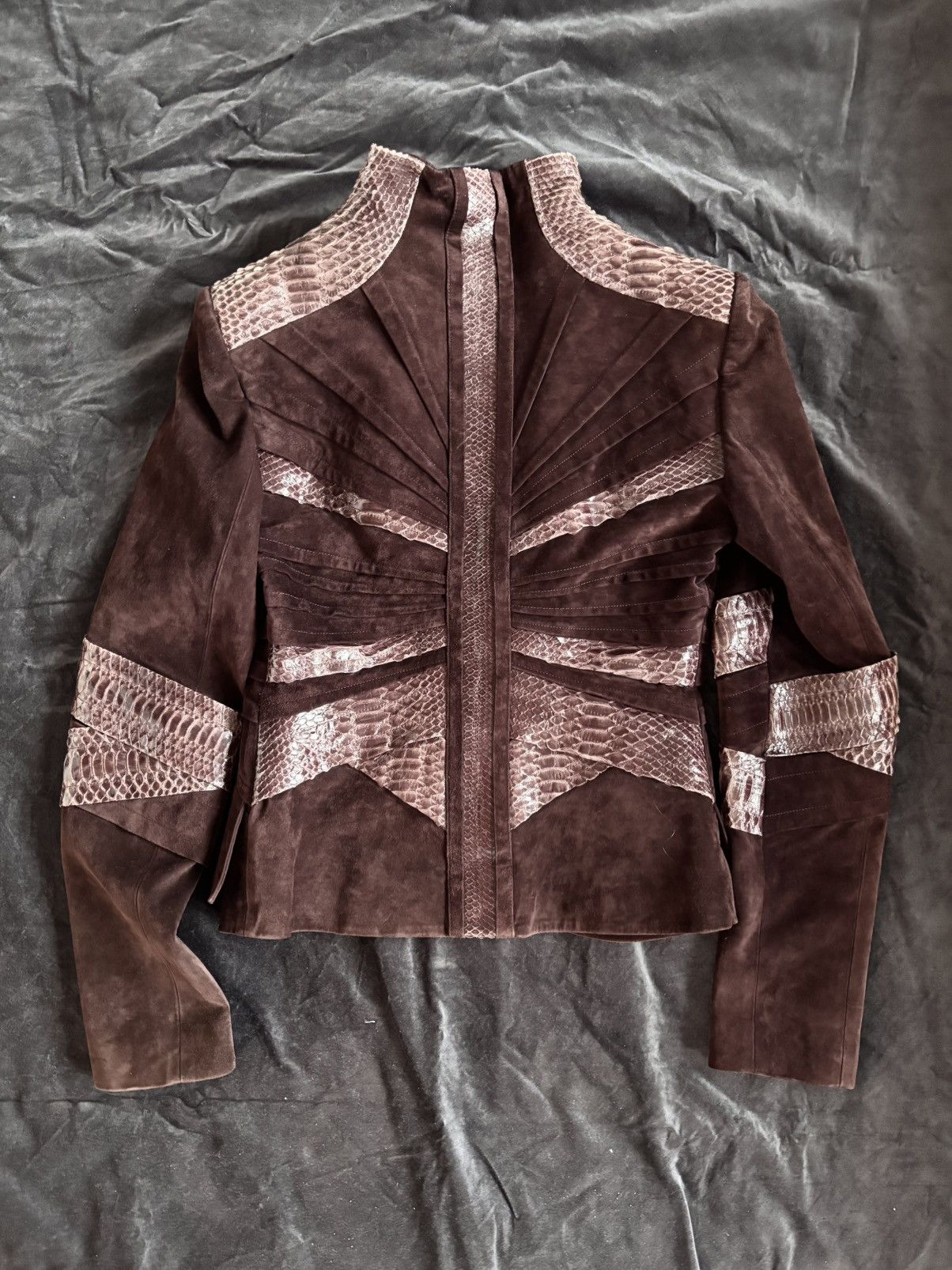 Gucci Gucci by Tom Ford FW04 python leather suede blazer Size M / US 6-8 / IT 42-44 - 8 Thumbnail
