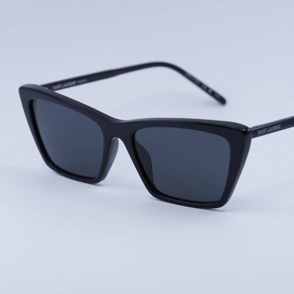 Saint Laurent Paris New Saint Laurent SL737 MICA THIN 001 Sunglasses - Black Size ONE SIZE - 4 Thumbnail
