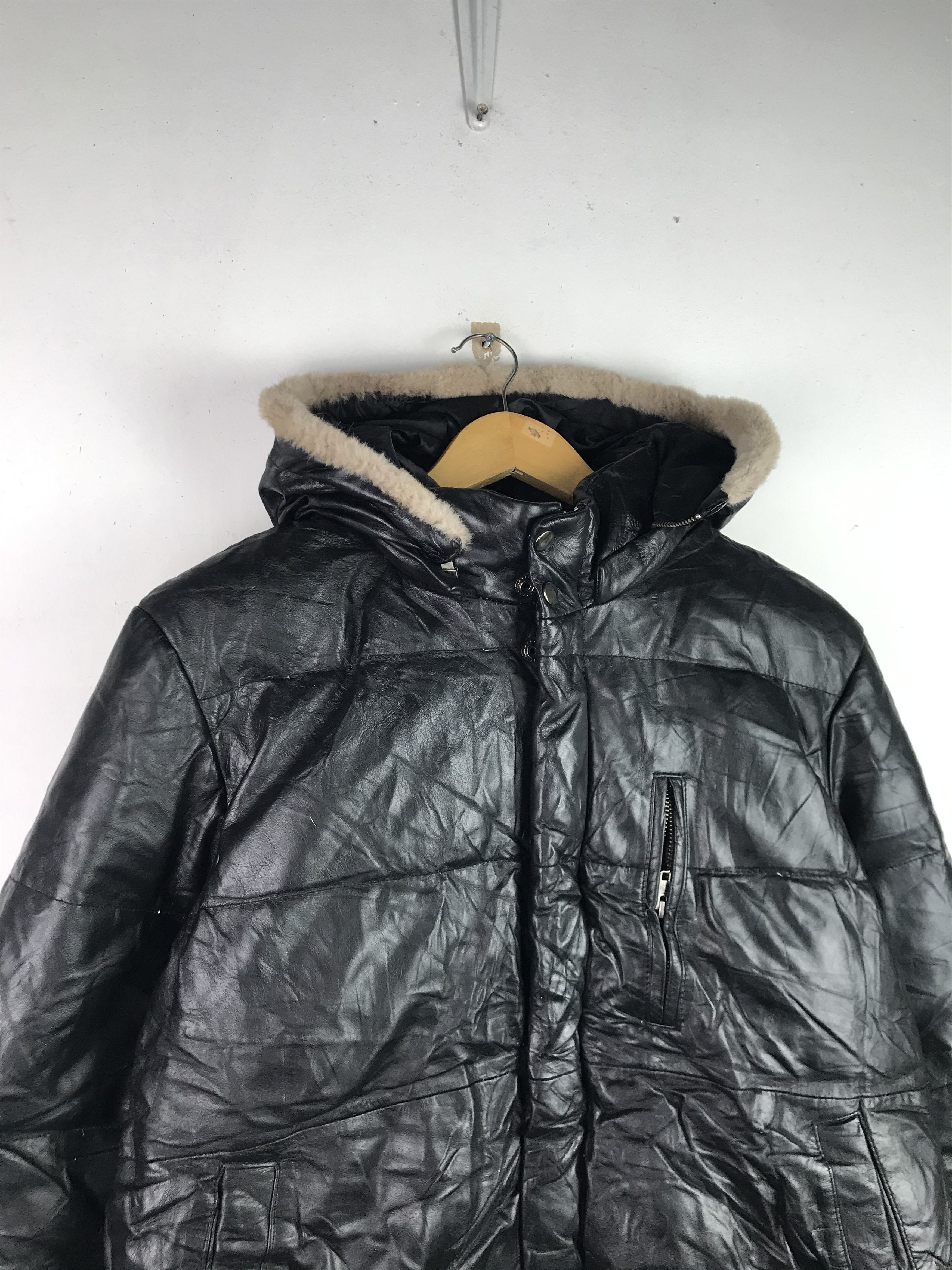 Vintage Vintage Hooded Mohair Puffer leather Jacket Size US M / EU 48-50 / 2 - 6 Thumbnail