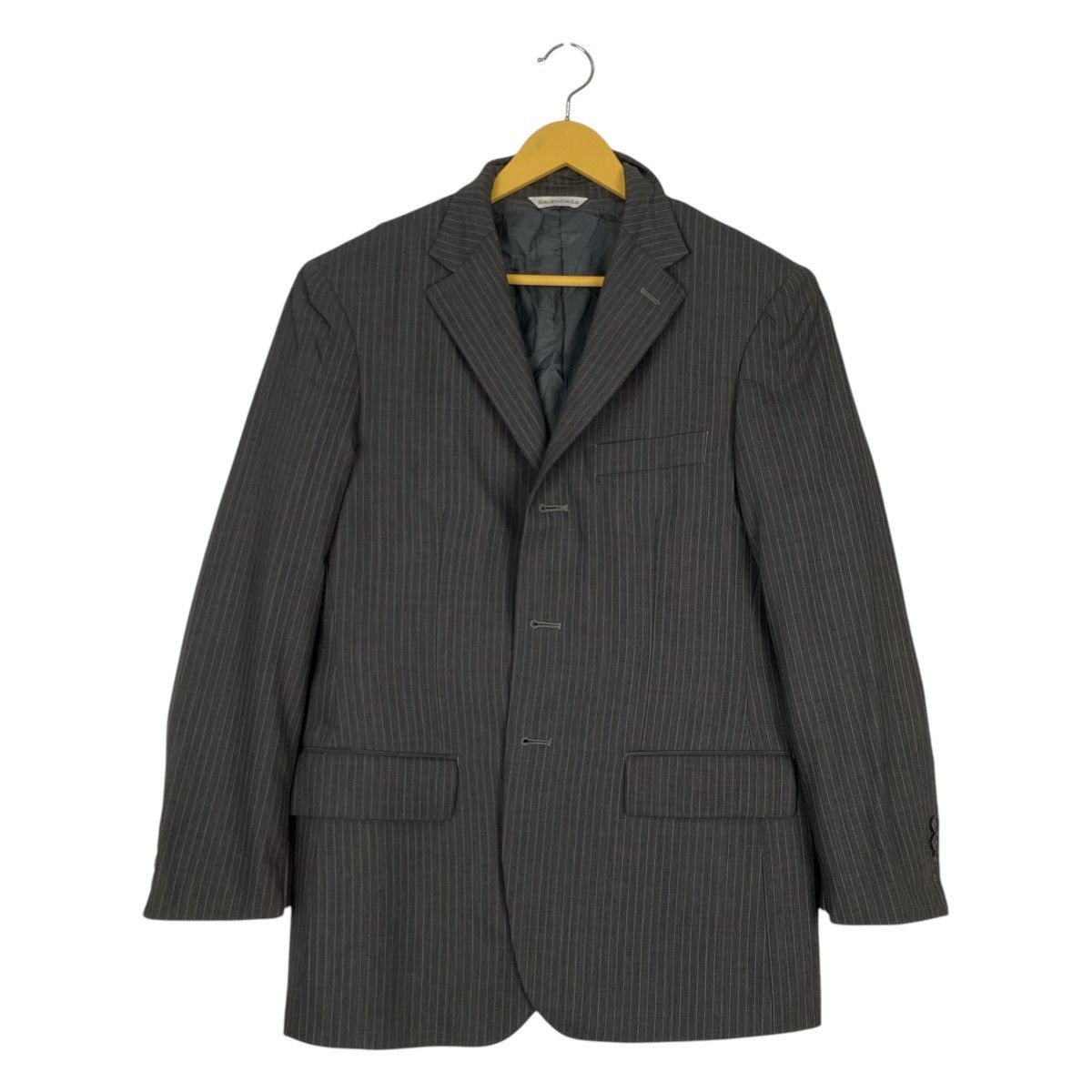 Balenciaga × Vintage Vintage striped blazer Balenciaga Grey Size 52R - 1 Thumbnail