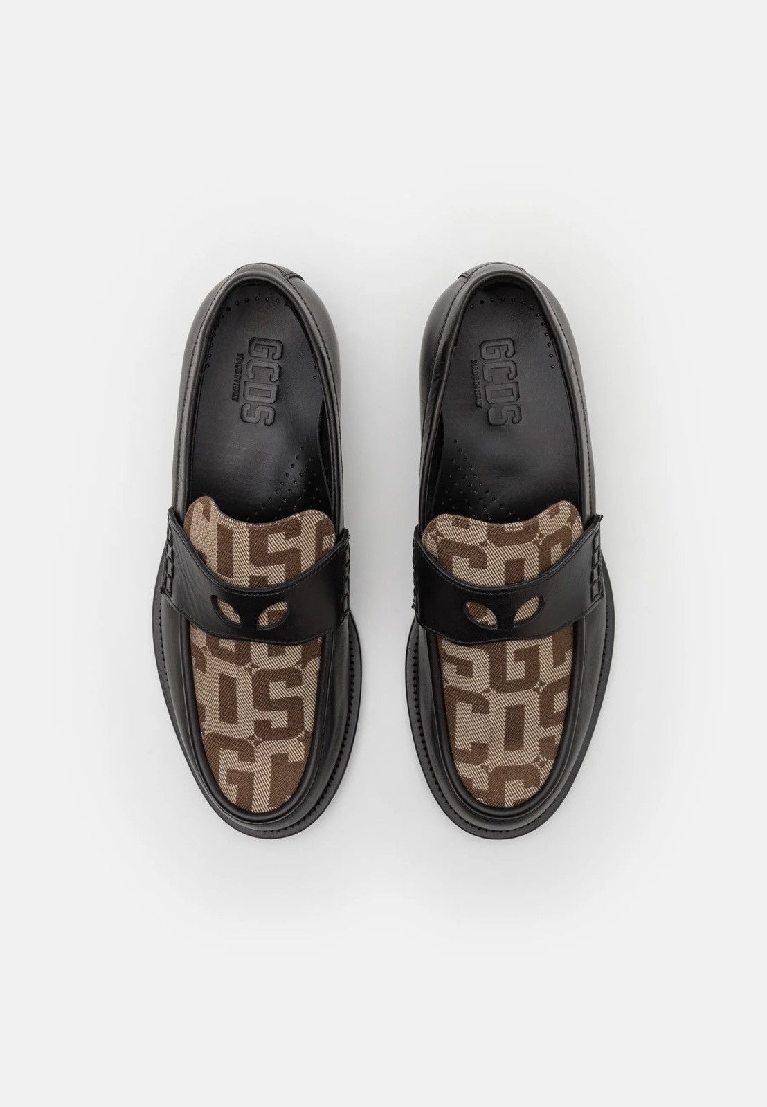 GCDS !DS! SS24 GCDS Wirdo Monogram Black Brown Loafers Size US 12 / EU 45 - 2 Thumbnail