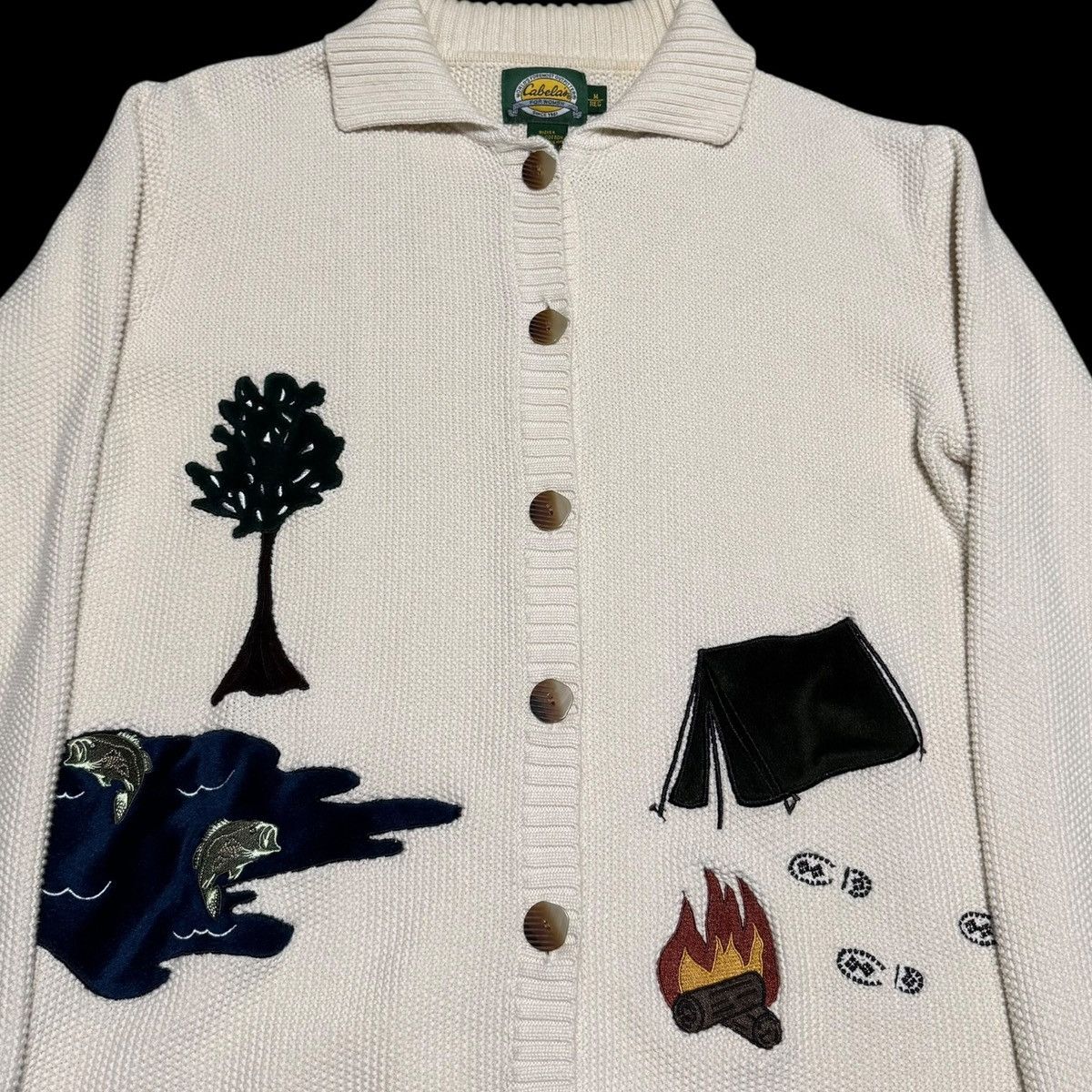 Cabelas Cabela's Embroidered Cardigan Sweater Women's Medium Size M / US 6-8 / IT 42-44 - 2 Thumbnail
