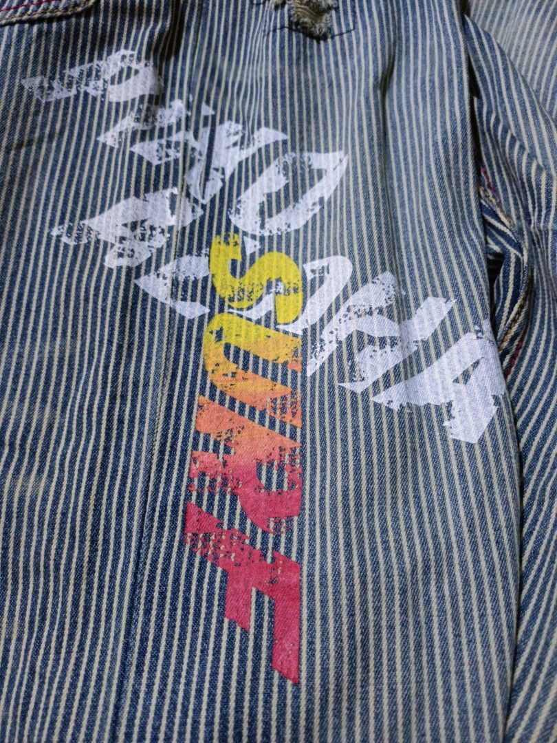 Japanese Brand Y2K Piko Aloha Surf Hickory Jeans (W32 NOS) Size US 32 / EU 48 - 7 Thumbnail
