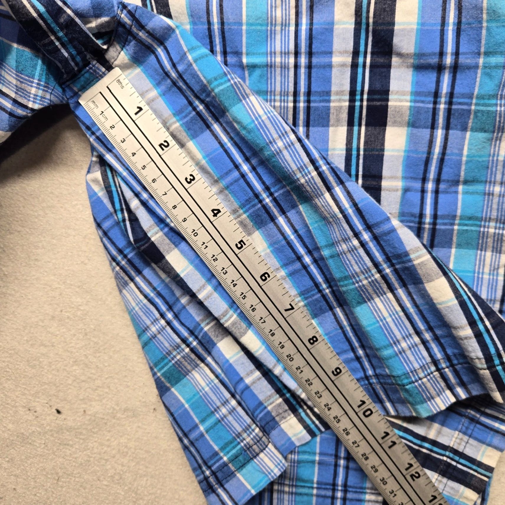 Vintage Bobbie Brooks Ladies Shorts Plaid Blue White Button Zipper L Size 36" / US 14 / IT 50 - 5 Thumbnail