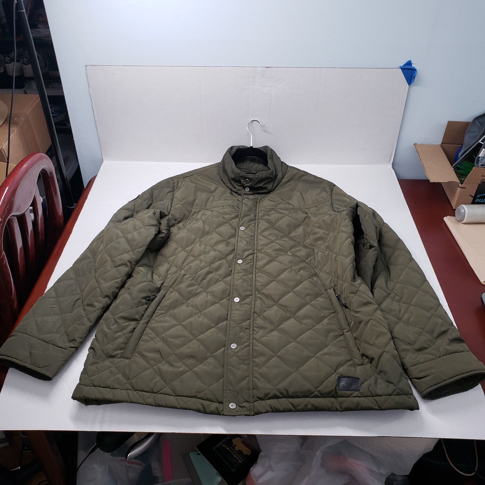Roots Roots 73 Diamond Quilted Jacket Mens XL Olive Green Zip Size US XL / EU 56 / 4 - 19 Thumbnail
