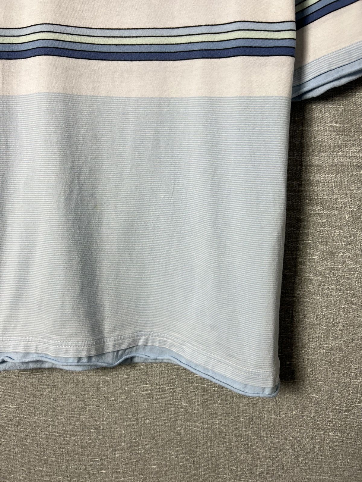 Vintage × Yves Saint Laurent Rare Yves Saint Laurent Striped Tee Embroidered Small Logo Size US M / EU 48-50 / 2 - 9 Thumbnail