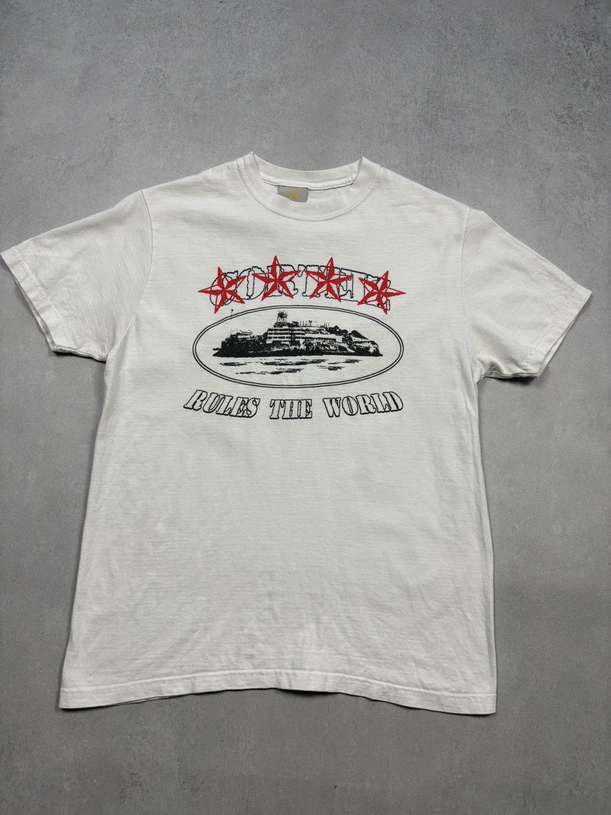 Corteiz × Supreme Supreme Corteiz Rules The World Tee Large | Grailed
