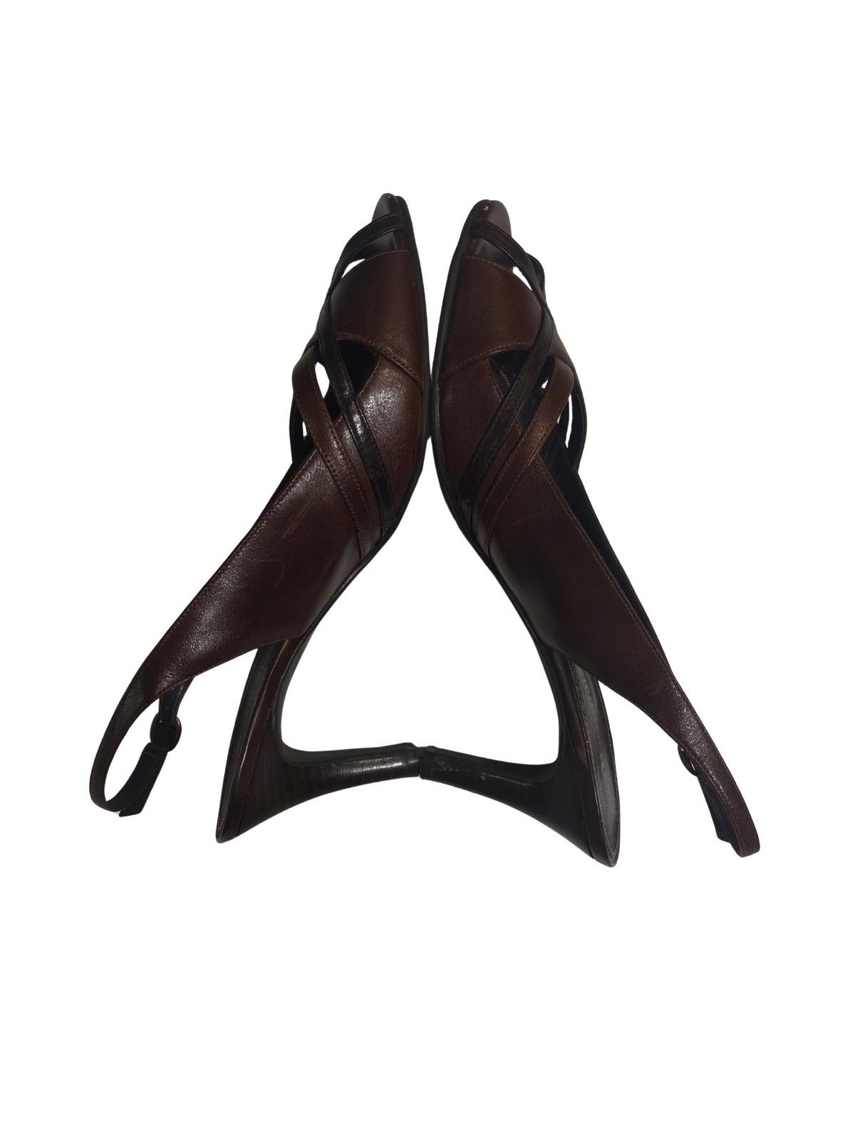Naturalizer Brown leather slingback Heels.wf7521 Size US 8 / IT 38 - 6 Thumbnail
