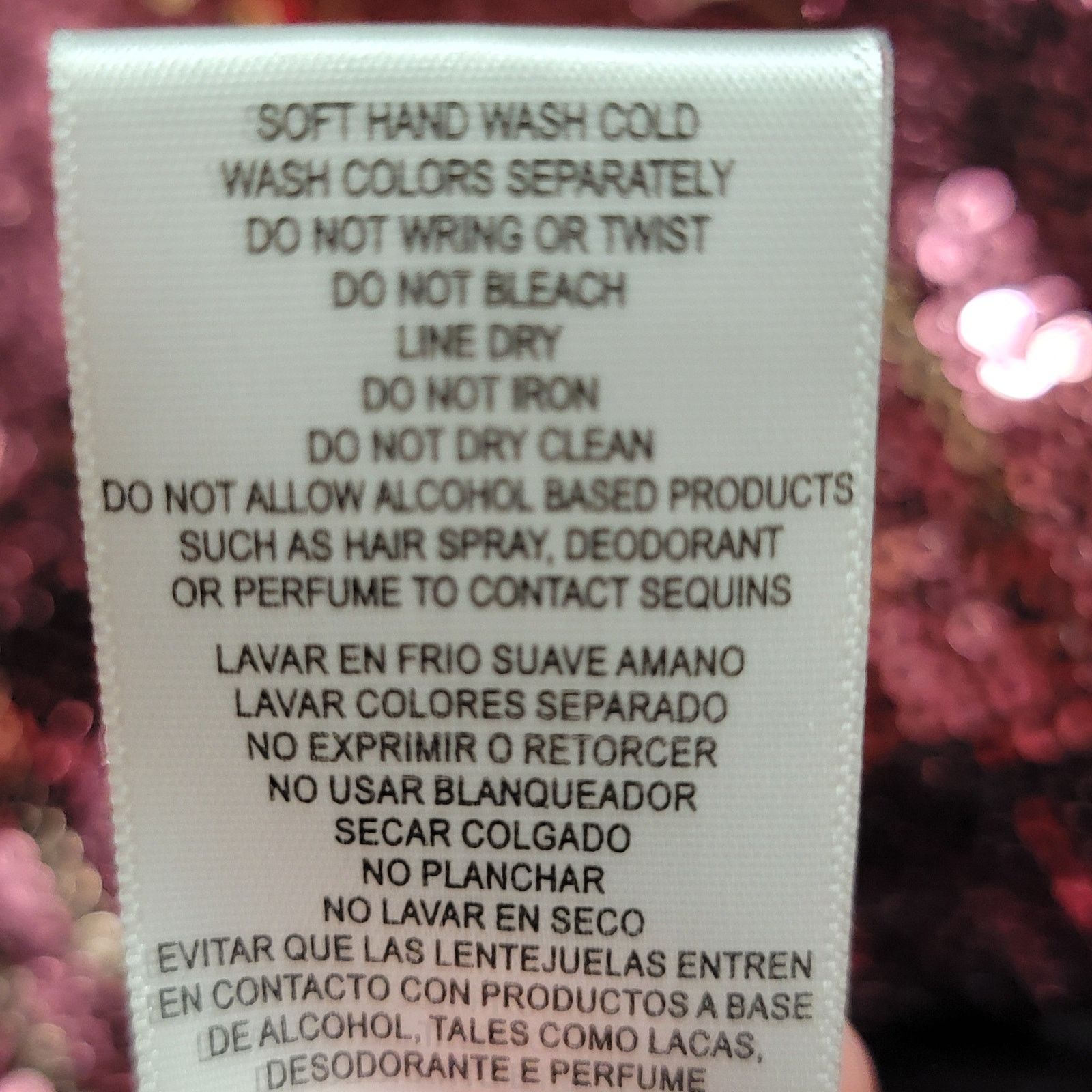 Other Maison Tara Pink & Tan Sequin LS Party Dress - Size 14 Size XL / US 12-14 / IT 48-50 - 9 Thumbnail