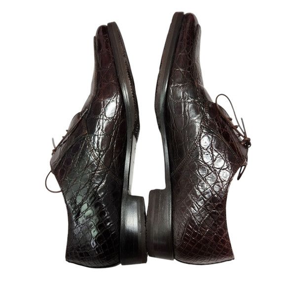 Prada Prada Brown Crocodile Leather Dress Shoes Size US 6.5 / EU 39-40 - 4 Thumbnail