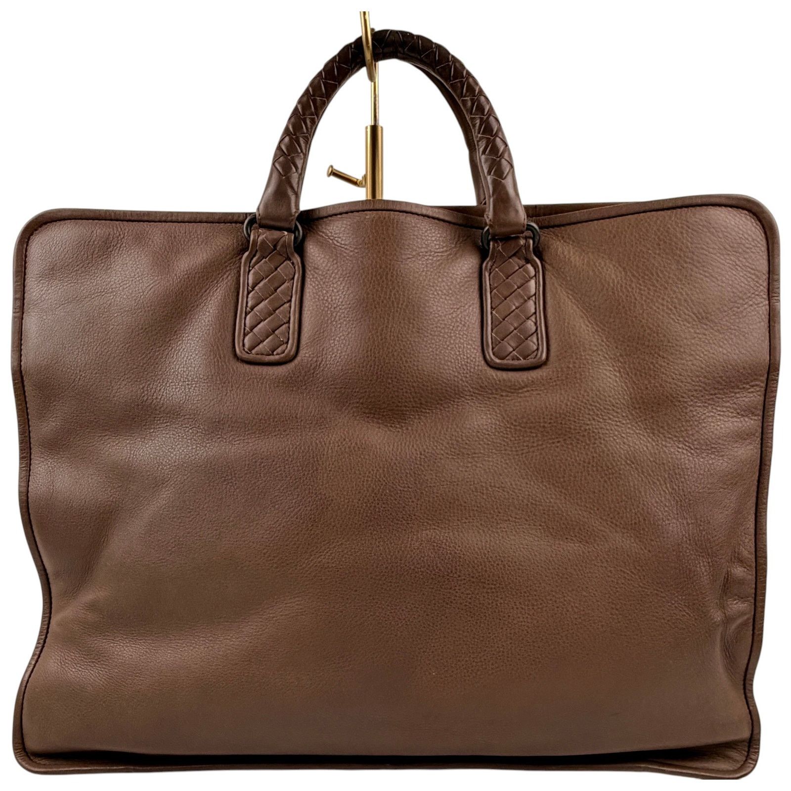 Bottega Veneta Bottega Veneta Black Intrecciato Leather Briefcase Bag Brown Size 42 - 3 Thumbnail