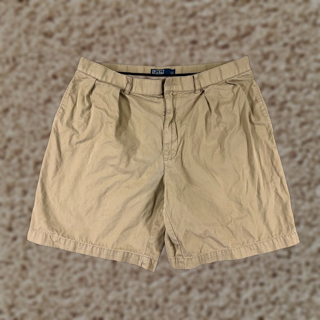 Polo Ralph Lauren Polo Ralph Lauren Shorts Adult 36 Beige Pleated Tyler Short 100% Cotton Size US M / EU 48-50 / 2 - 1 Thumbnail