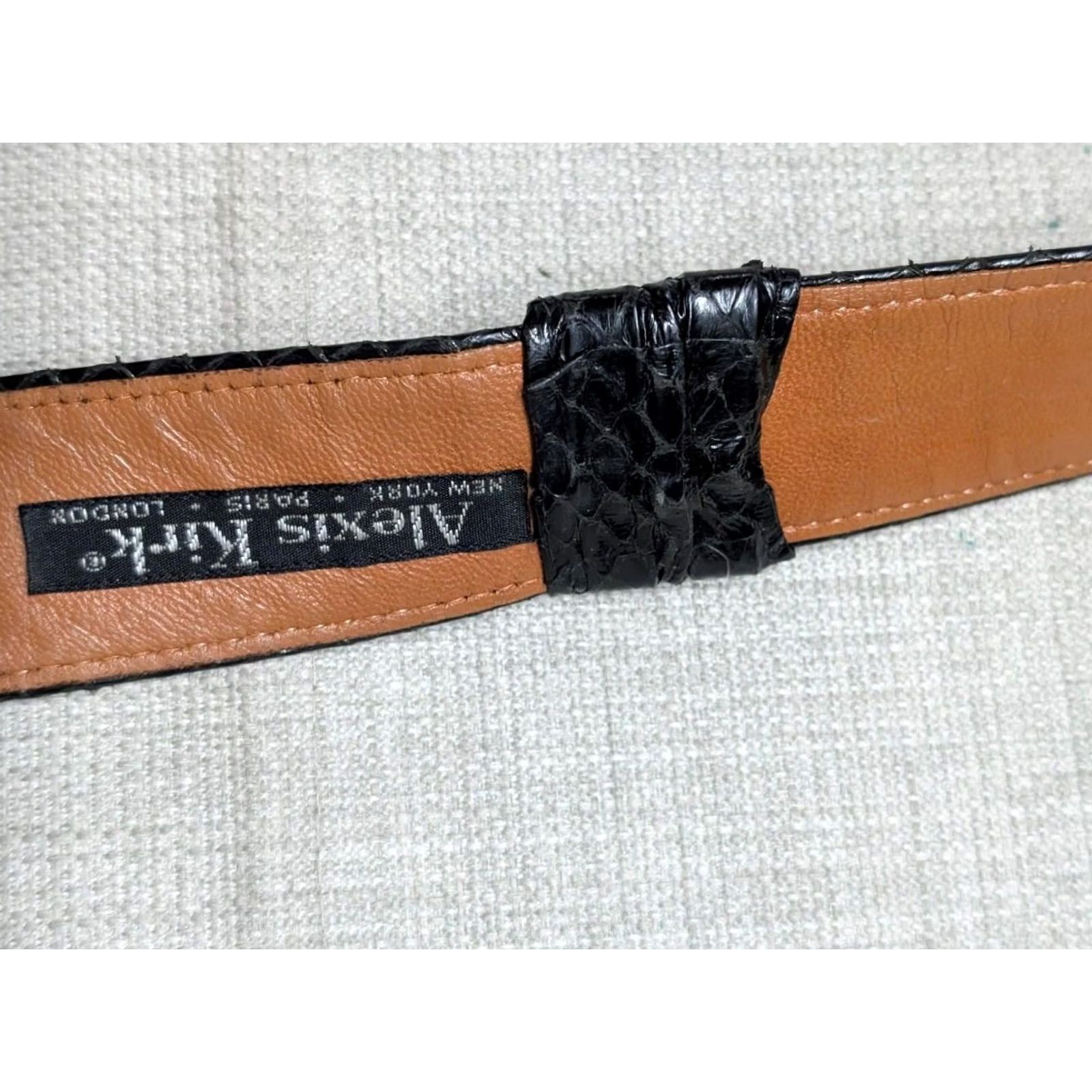 ALEXIS VINTAGE Alexis Kirk belt SNAKESKIN leather 30 black GLAM bling belt Mens Womens Size ONE SIZE - 7 Thumbnail