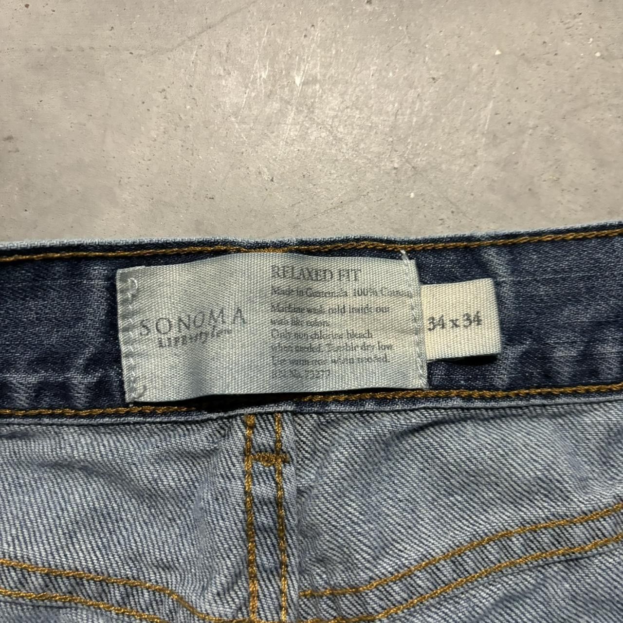 Japanese Brand × Vintage Crazy Vintage Y2K/2000s Grunge Faded Dark Wash Denim Jeans! Size US 34 / EU 50 - 8 Thumbnail