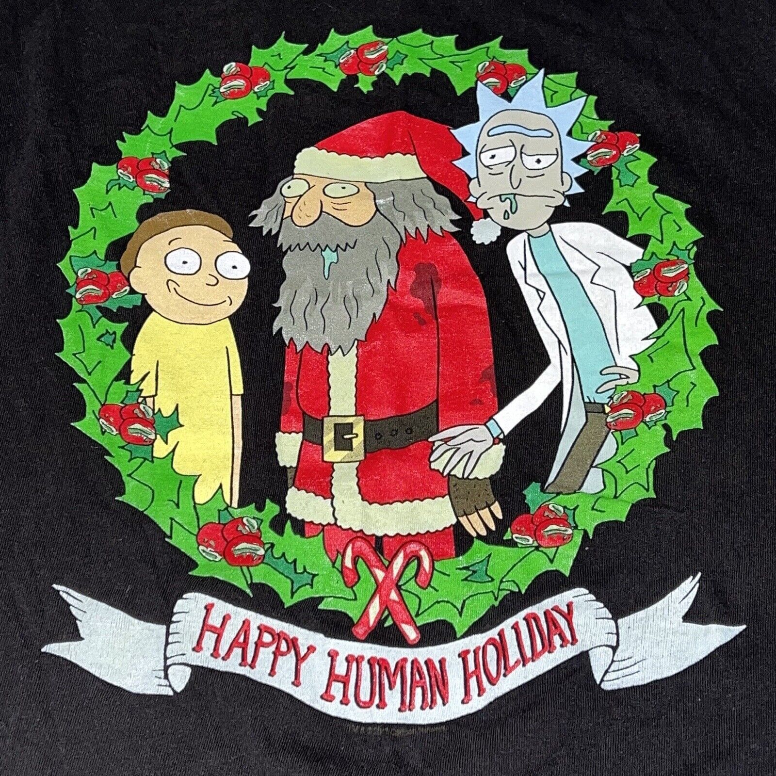 Delta Rick and Morty Adult Swim Happy Human Christmas Shirt Large Size US L / EU 52-54 / 3 - 2 Thumbnail