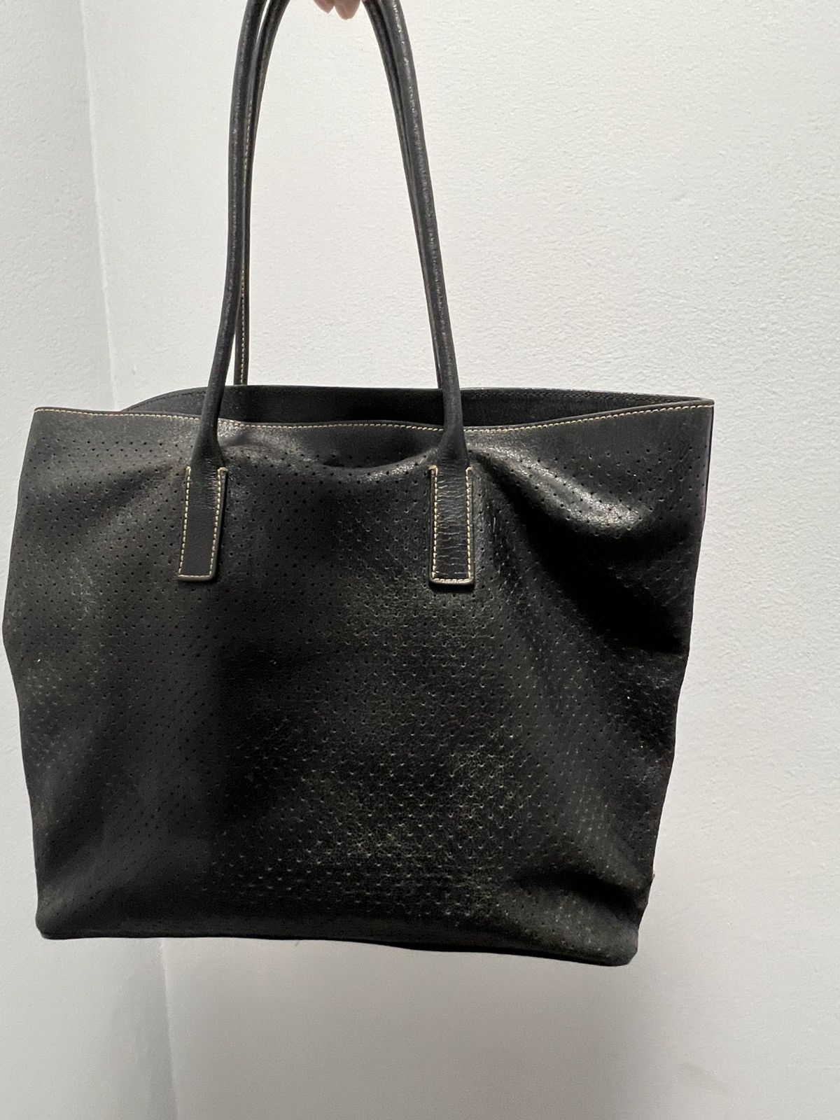 Prada Prada Perforated Leather Black shoulder tote bag Size ONE SIZE - 2 Thumbnail