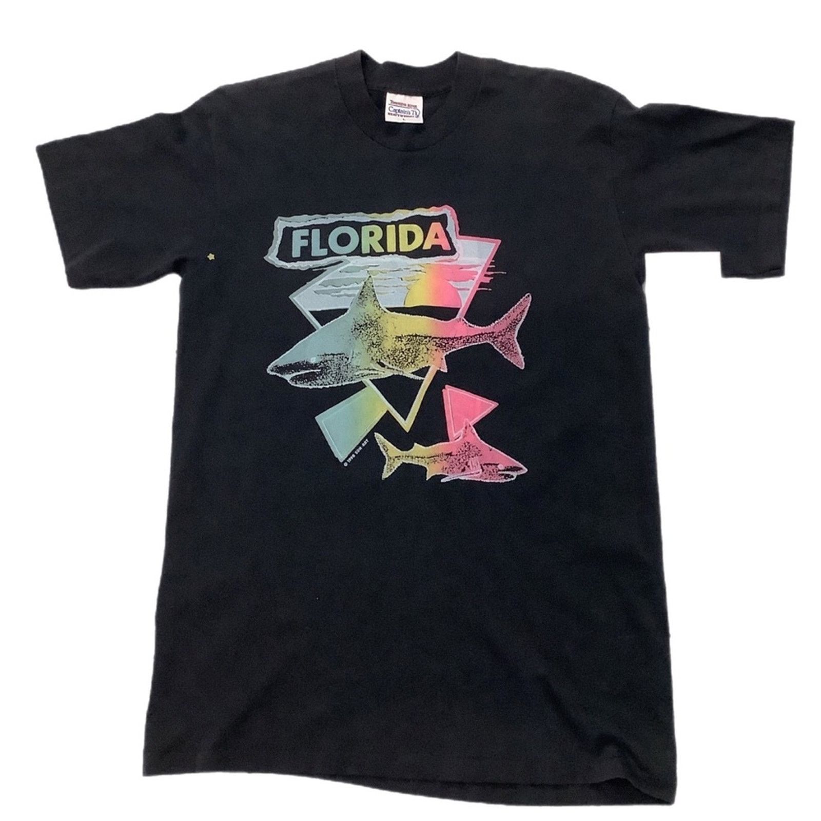 Vintage Vintage 1990 Florida Sharks t-shirt Size US L / EU 52-54 / 3 - 1 Thumbnail