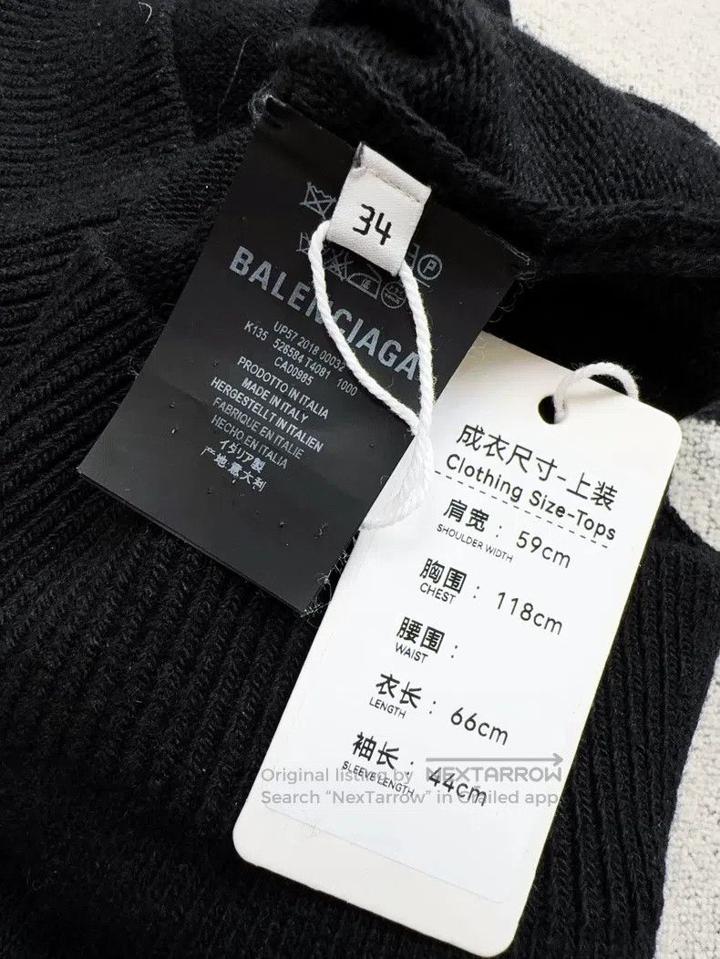 Balenciaga Balenciaga Black Red Double B Letter Logo Cashmere Black T Size XXS / US 00 / IT 34 - 5 Thumbnail