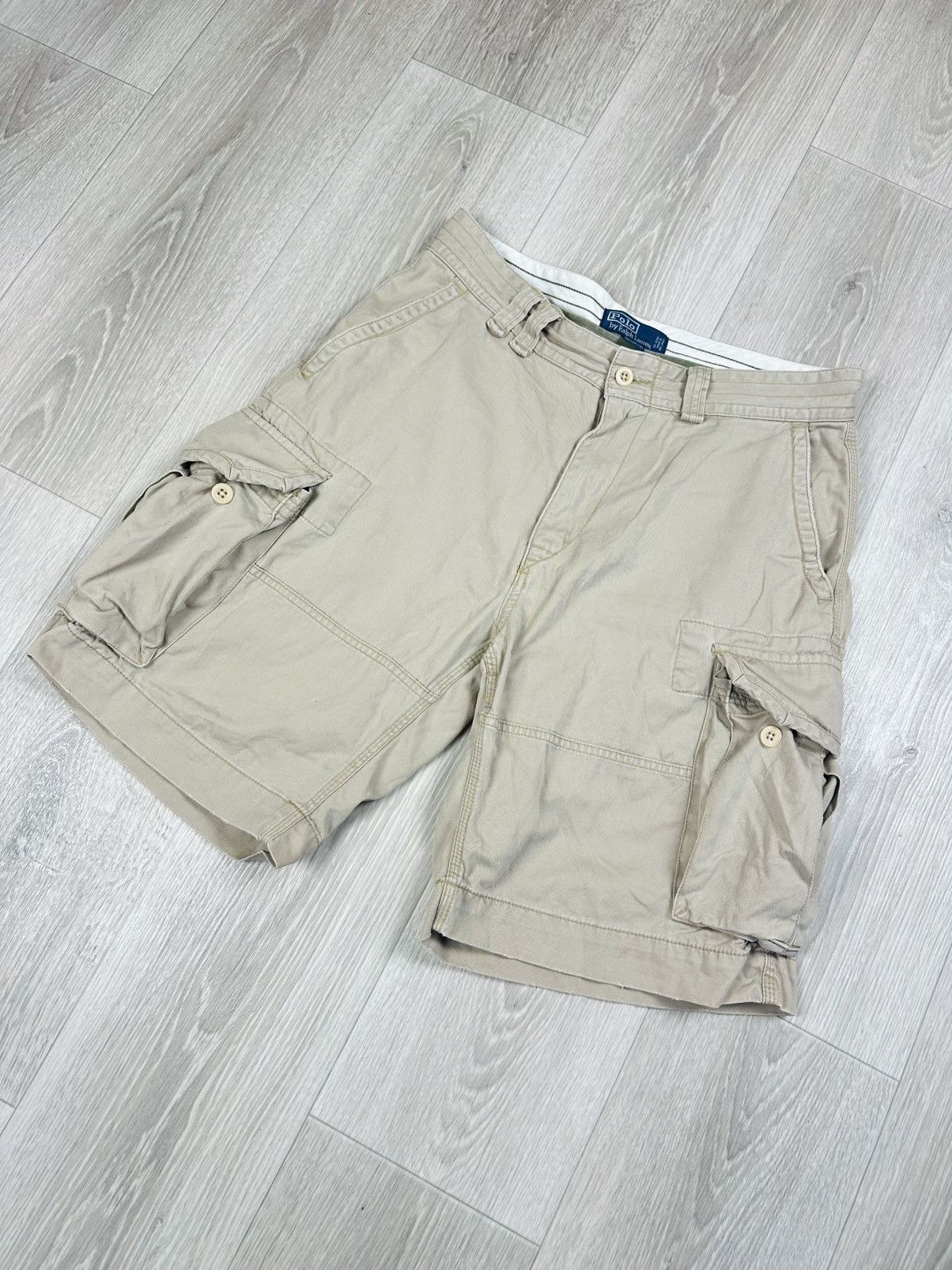 Polo Ralph Lauren × Vintage Vintage Polo Ralph Lauren Cargo Shorts Multi Pocket Size 33 Size US 33 - 2 Thumbnail