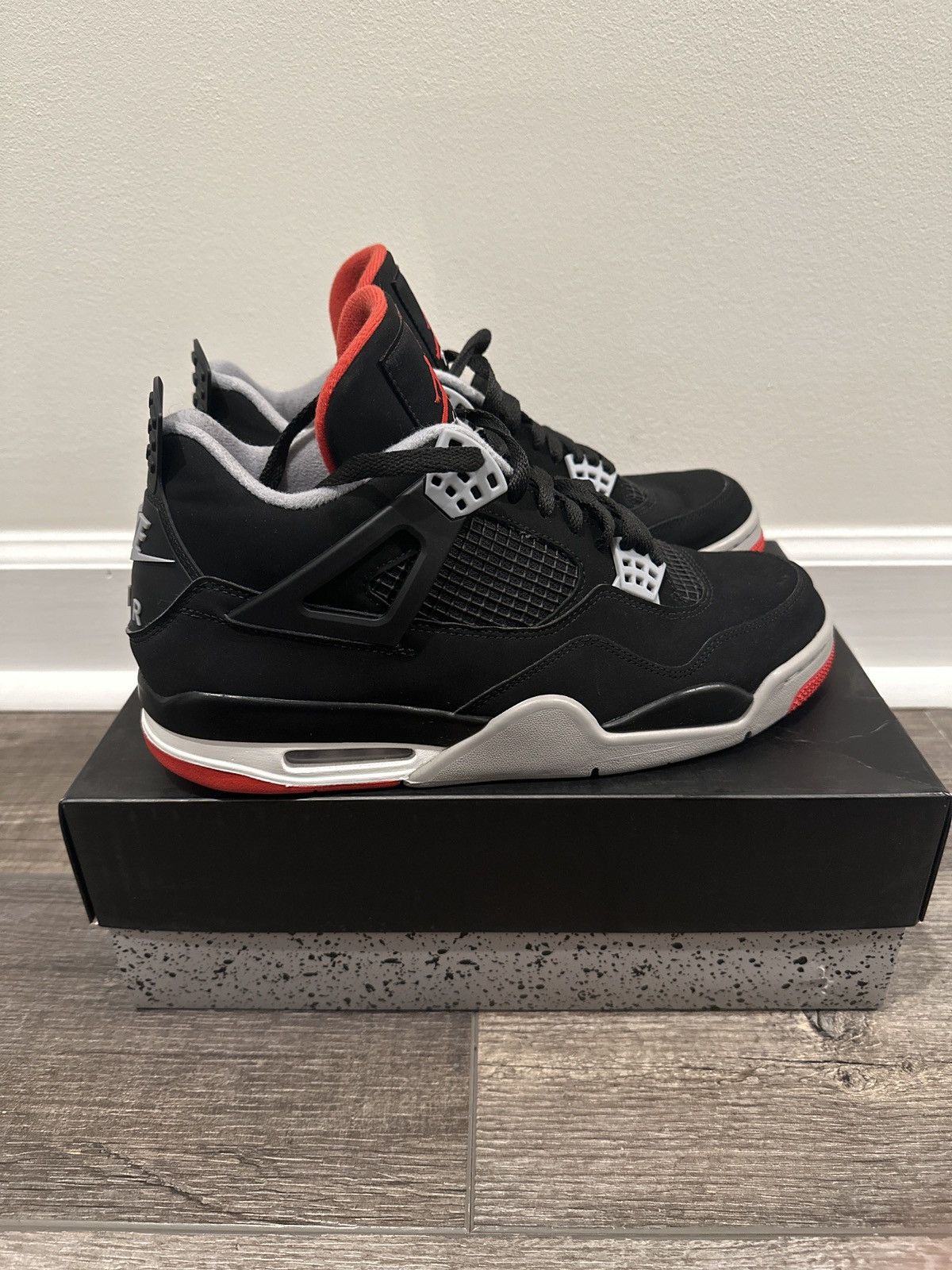 Pre-owned Jordan Nike Jordan 4 Bred Size 10.5 Shoes In Black