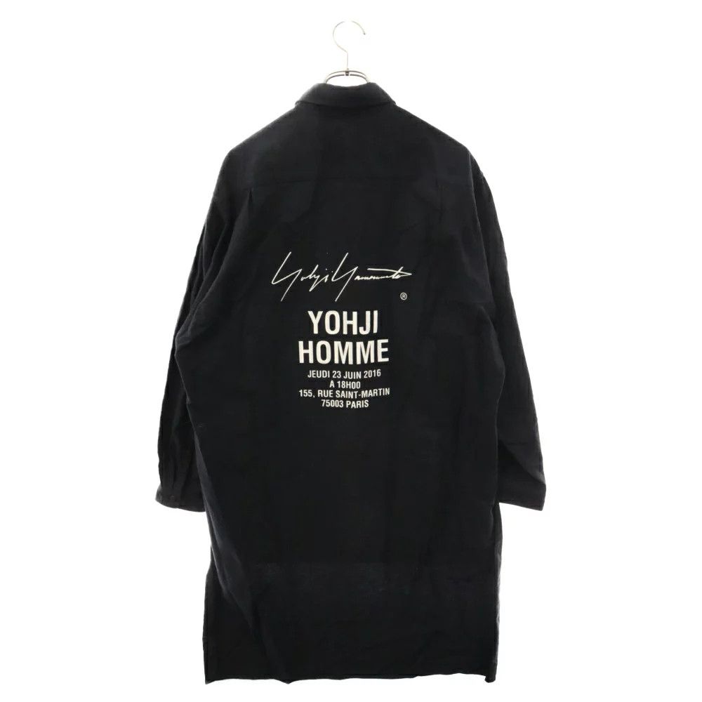 image of Yohji Yamamoto Pour Homme 17Ss Staff Long Sleeve Shirt in Black, Men's (Size Large)