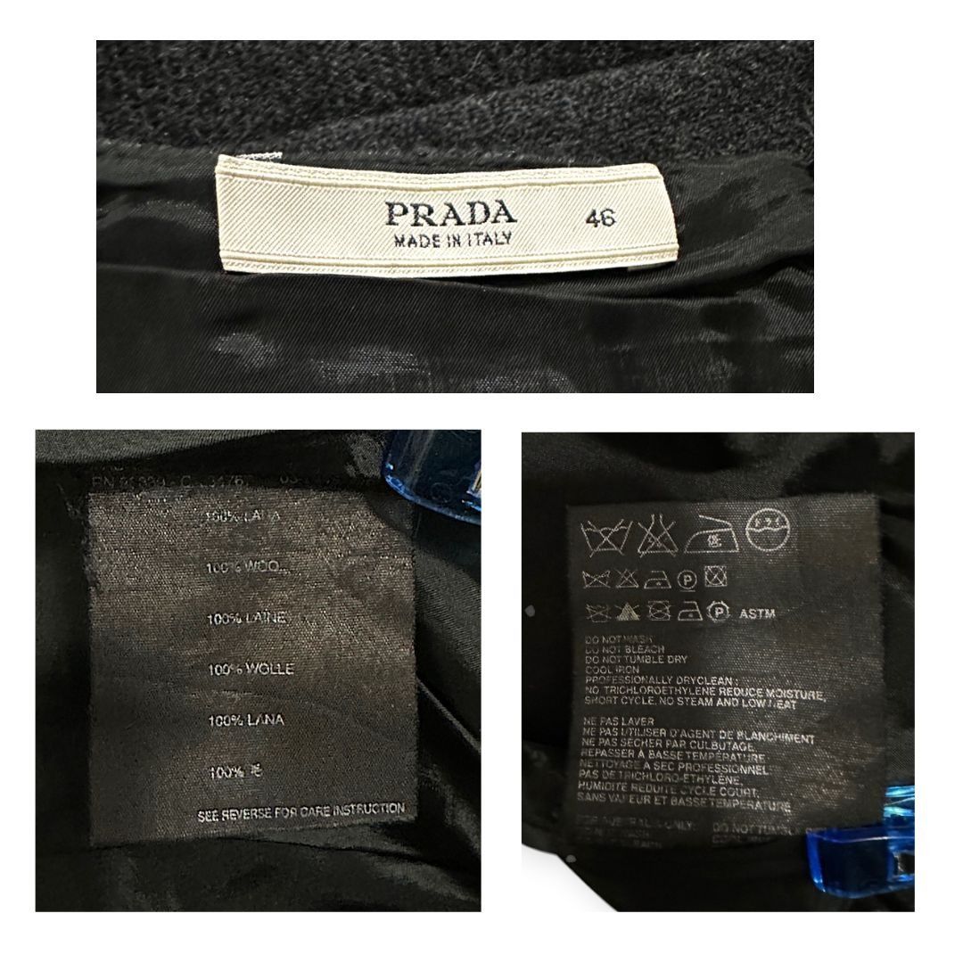 Prada Prada Gray Wool A line skirt, Size 46 Italy/L Size 32" / US 10 / IT 46 - 3 Thumbnail