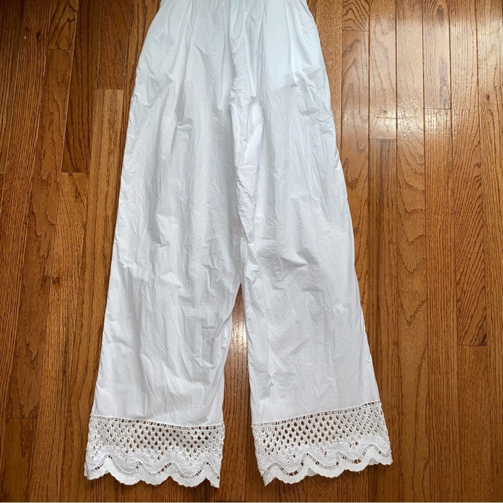 Rails Rails $178 Henrik White Cotton Scalloped Hem Pants Small EUC Size 24" / US 00 / IT 34 - 2 Thumbnail