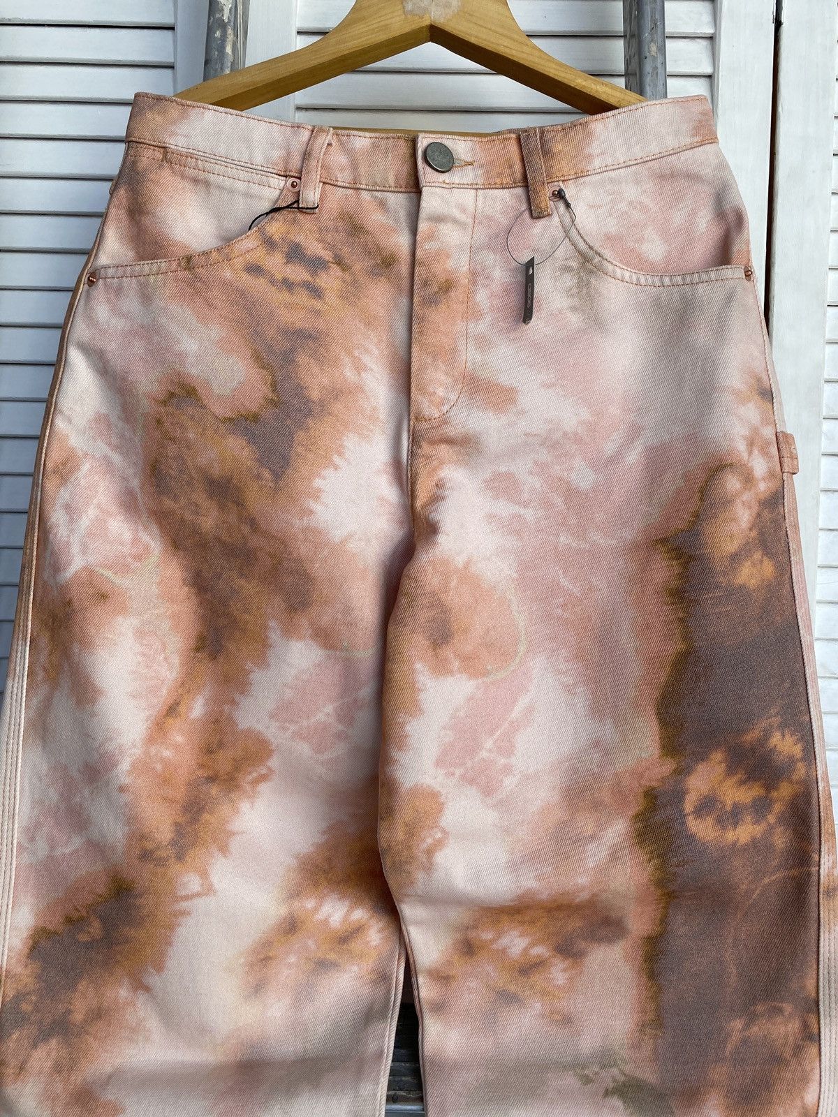 Asos × Japanese Brand Crazy ASOS DESIGN Pastel Tie Dye Carpenter Baggy Denim Jeans Size 28" / US 6 / IT 42 - 4 Thumbnail