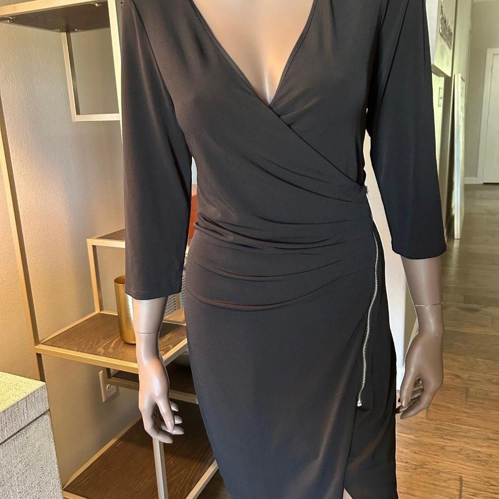 Express Express Black Dress with Exposed Side Zipper/Slit Size M / US 6-8 / IT 42-44 - 5 Thumbnail