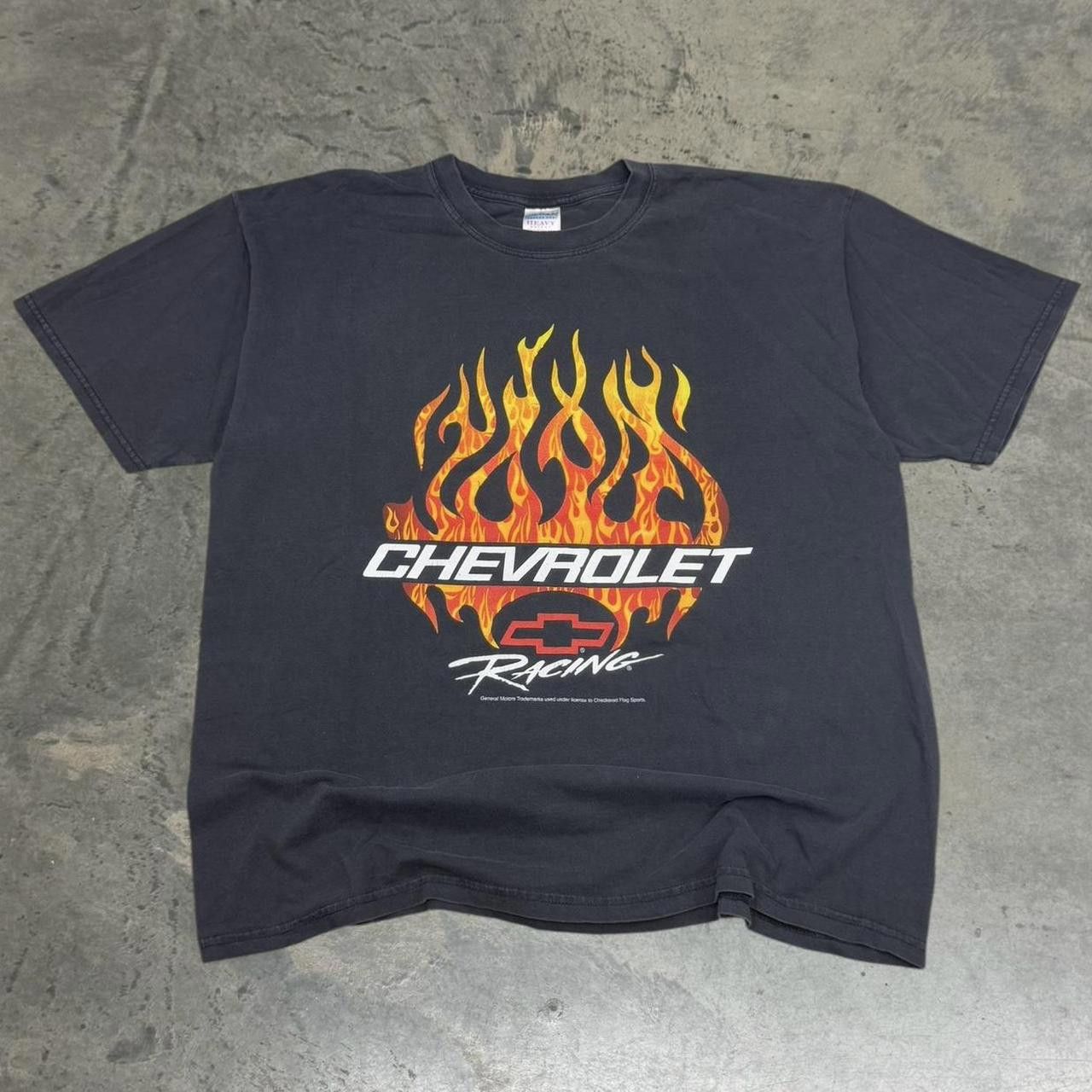 Gildan × Vintage Vintage Y2K Chevrolet Racing Flames T-Shirt Size US XL / EU 56 / 4 - 1 Thumbnail