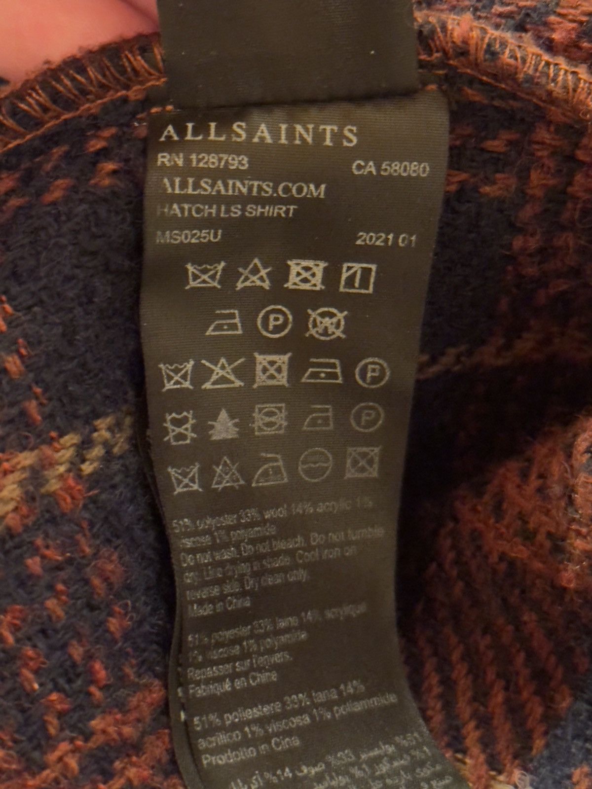 Allsaints All Saints Flannel Shirt Size US M / EU 48-50 / 2 - 5 Thumbnail