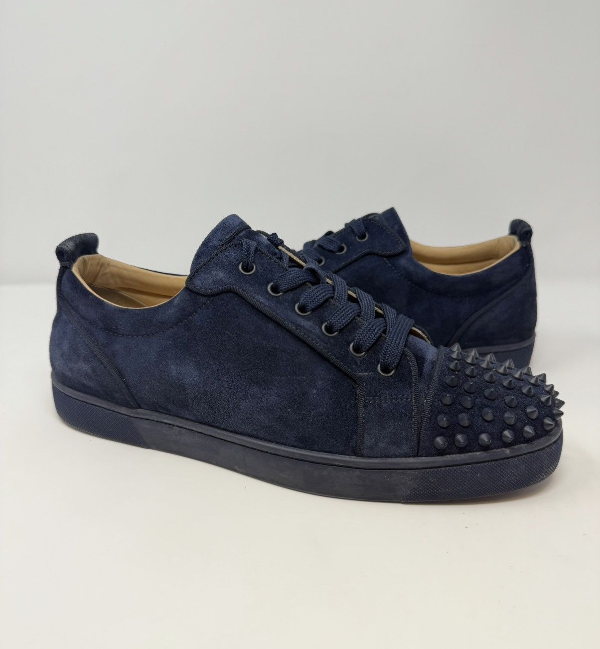 Christian Louboutin Christian Louboutin Louis Junior Spike Sneaker Navy Suede Size US 11.5 / EU 44-45 - 1 Thumbnail
