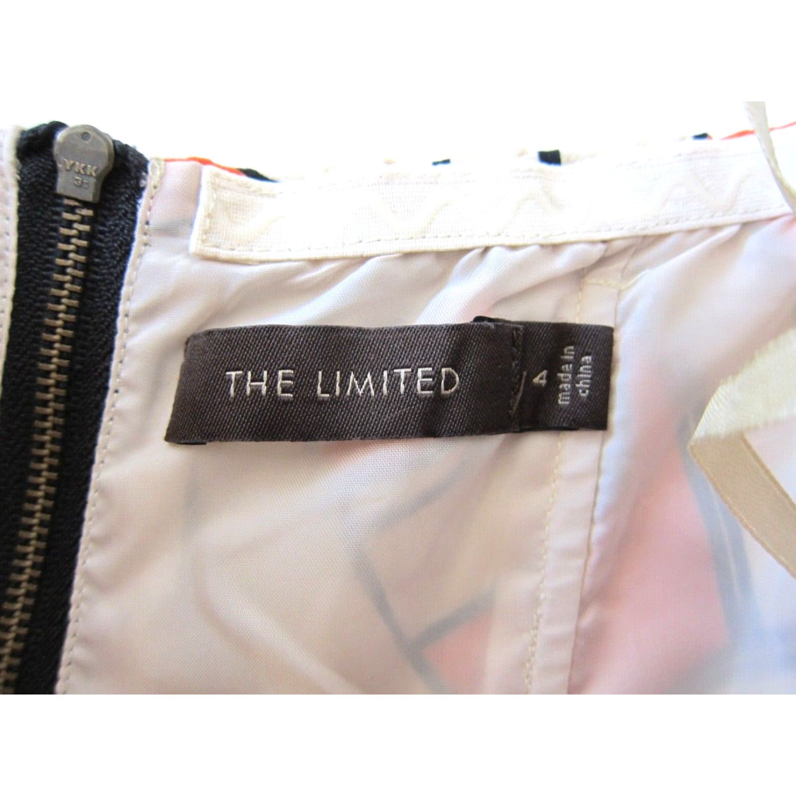 Vintage The Limited Orange Black Ivory Chain Print Ruched Strapless Empire Waist Size 4 Size ONE SIZE - 4 Thumbnail
