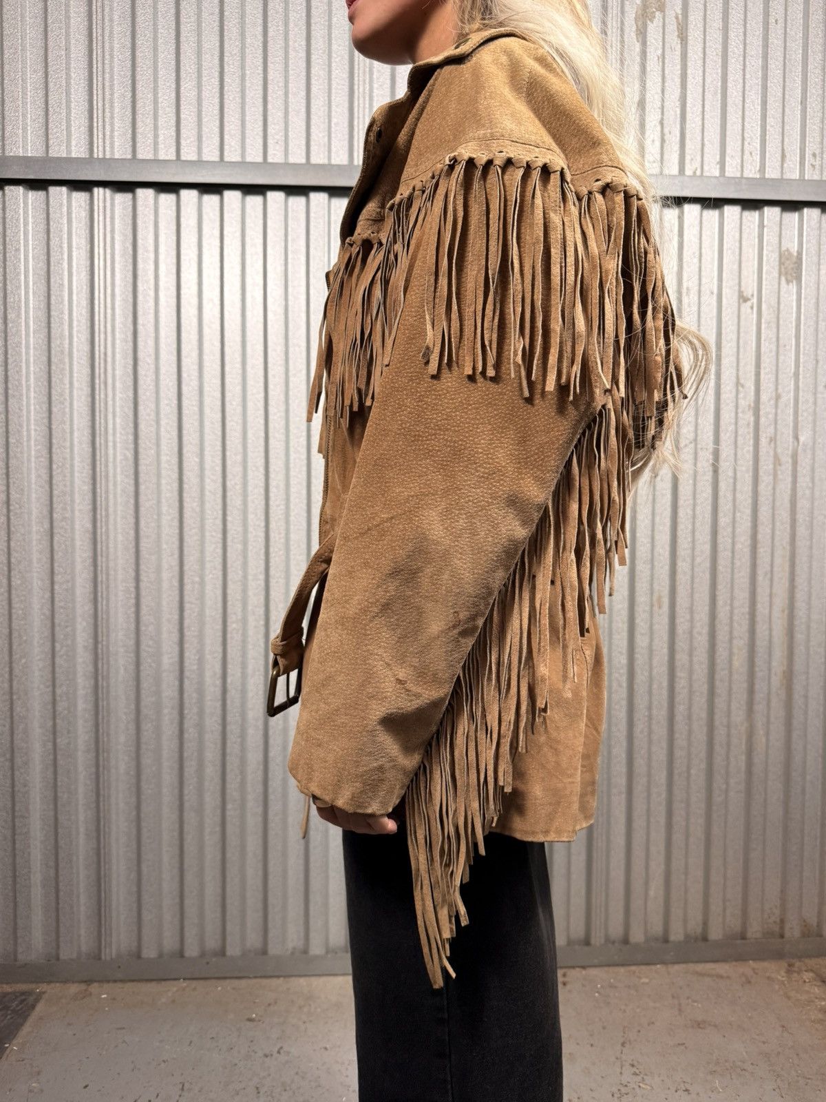 Other Insane Victoria Leather Hide Fringe Western Country Jacket Size M / US 6-8 / IT 42-44 - 6 Thumbnail