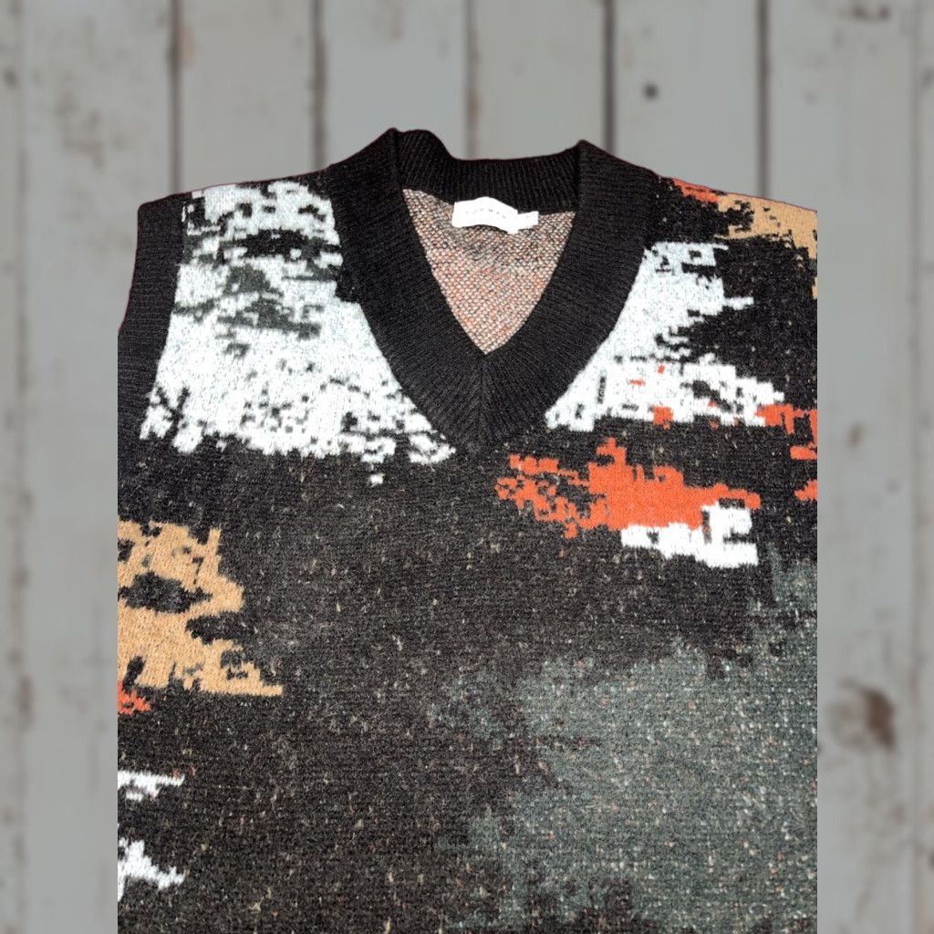 Topman TopMan V Neck Vest Colorful KnIT Blotchy Geometric Knit Sleeveless Medium Men’s Size US M / EU 48-50 / 2 - 1 Thumbnail